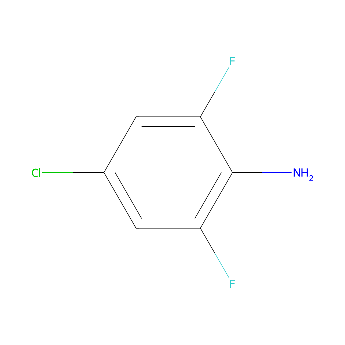 4-Chloro-2,6-Difluoroaniline molecular structure, CAS 69411-06-9