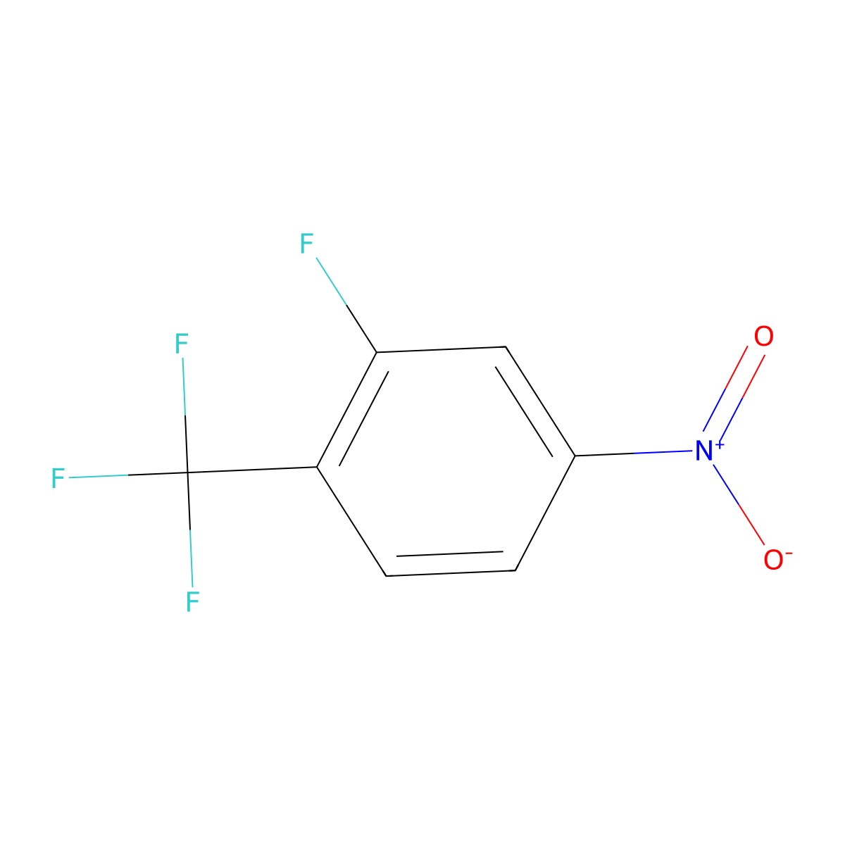 2-Fluoro-4-nitro-1-(trifluoromethyl)benzene molecular structure, CAS 69411-67-2