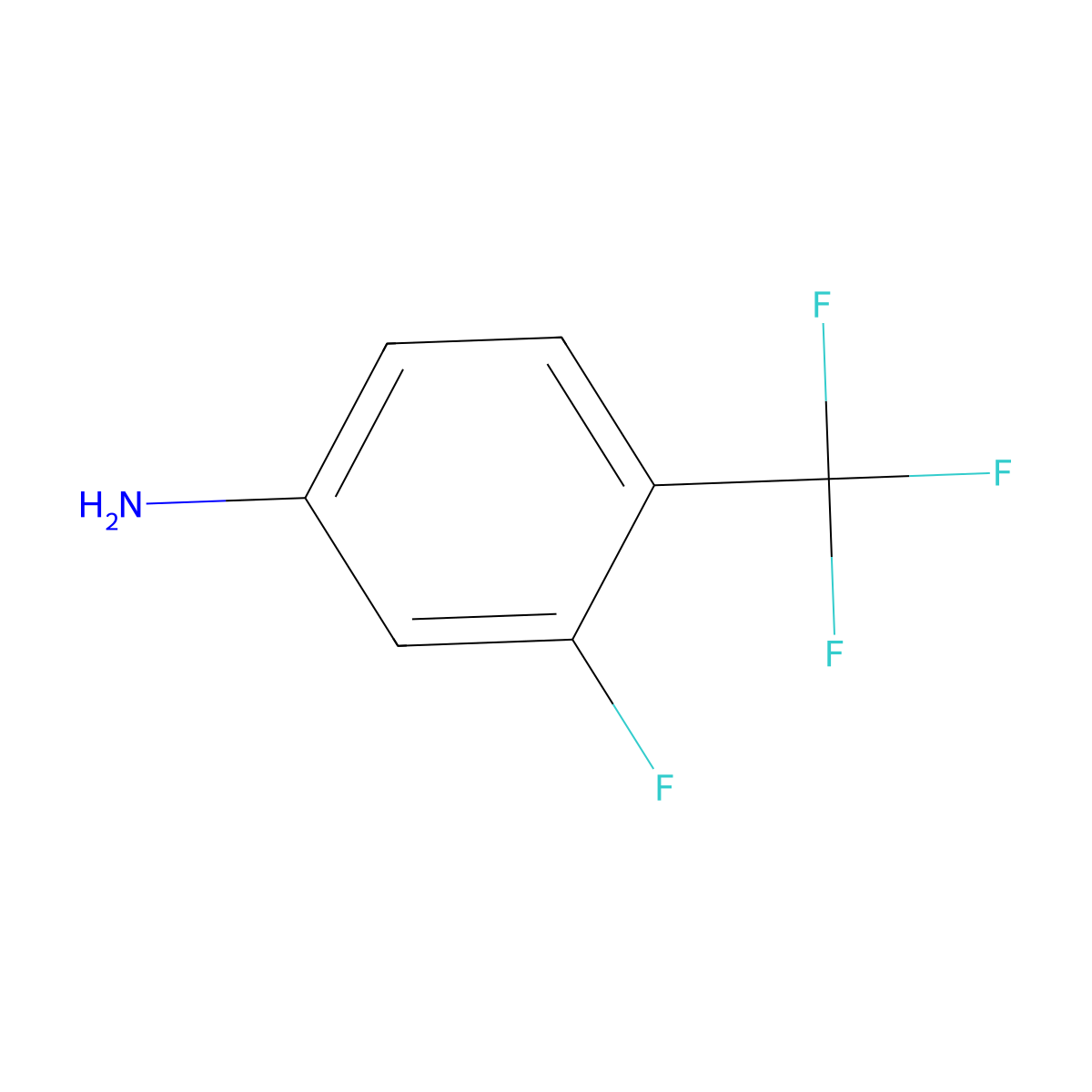 4-Amino-2-fluorobenzotrifluoride molecular structure, CAS 69411-68-3