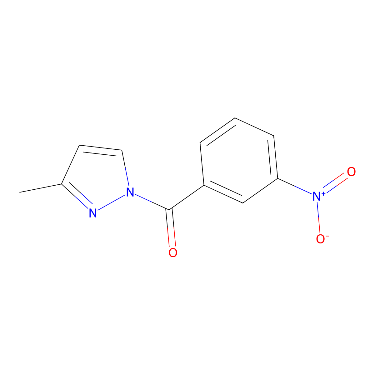 (3-Methylpyrazol-1-yl)-(3-nitrophenyl)methanone molecular structure, CAS 69413-22-5