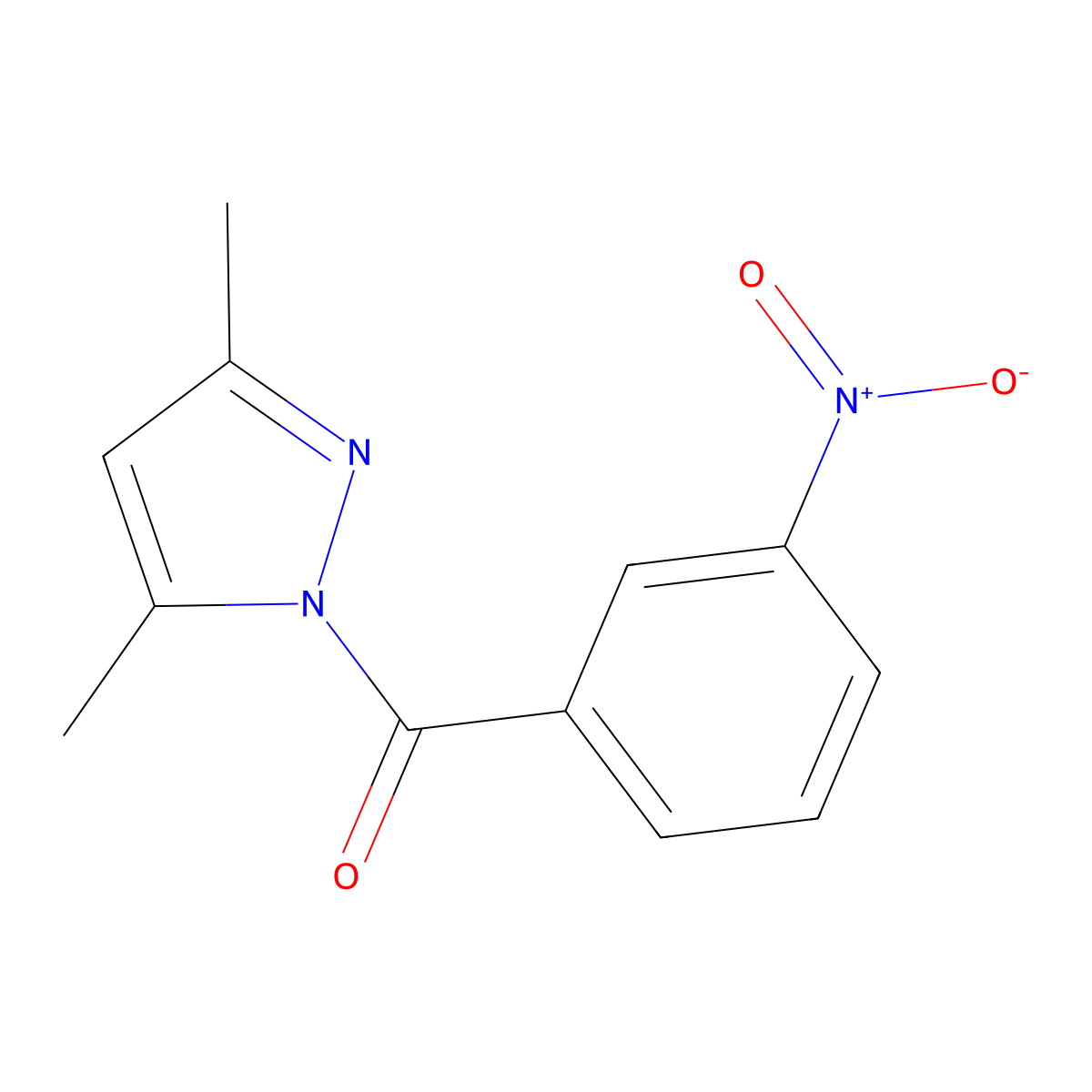 3,5-dimethyl-1-(3-nitrobenzoyl)-1H-pyrazole molecular structure, CAS 69413-23-6