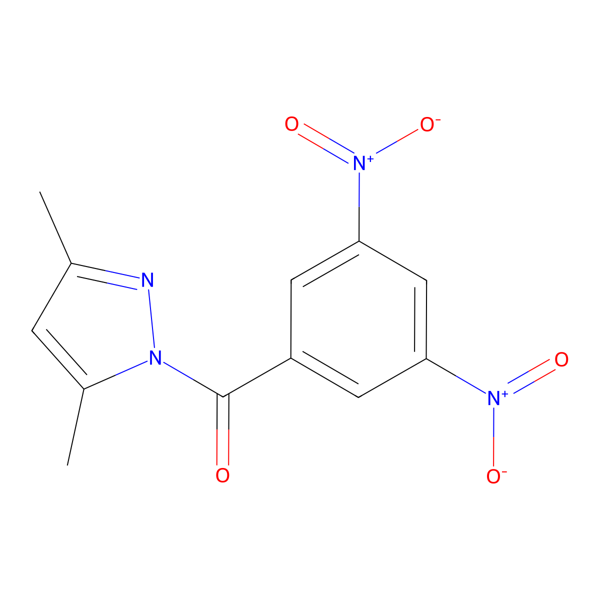 (3,5-Dimethylpyrazol-1-yl)-(3,5-dinitrophenyl)methanone molecular structure, CAS 69413-26-9