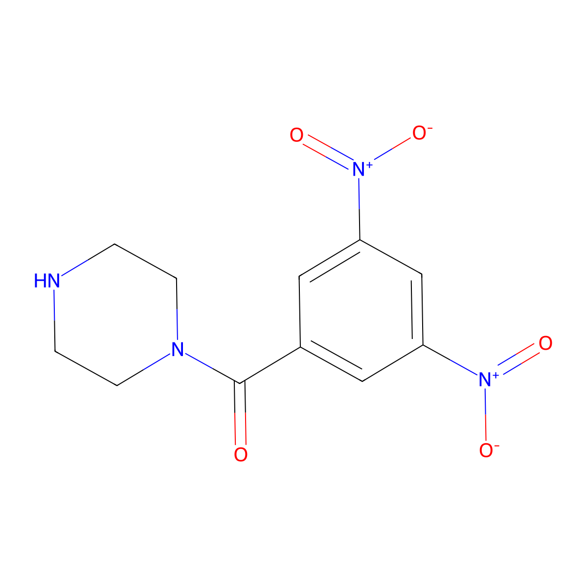 1-(3,5-Dinitrobenzoyl)piperazine molecular structure, CAS 69414-54-6
