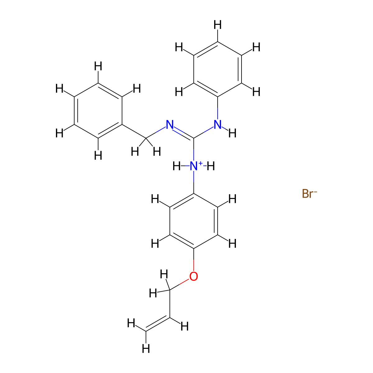 Guanidine, 1-(p-allyloxyphenyl)-3-benzyl-2-phenyl-, hydrobromide molecular structure, CAS 69415-37-8