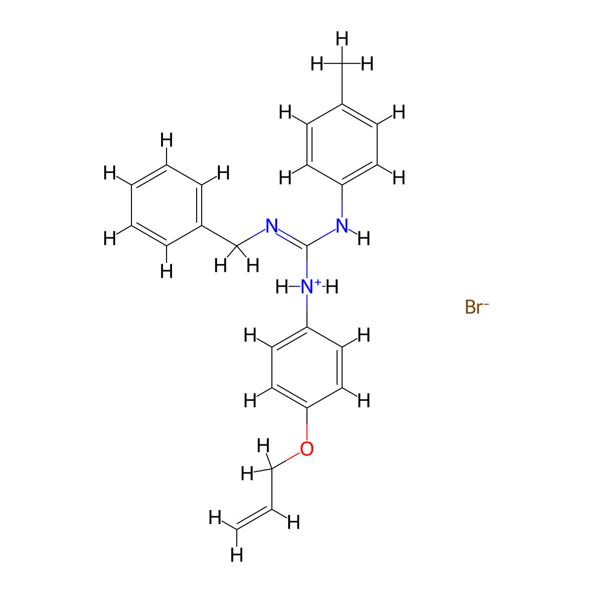 Guanidine, 1-(p-allyloxyphenyl)-3-benzyl-2-(p-tolyl)-, hydrobromide molecular structure, CAS 69415-38-9