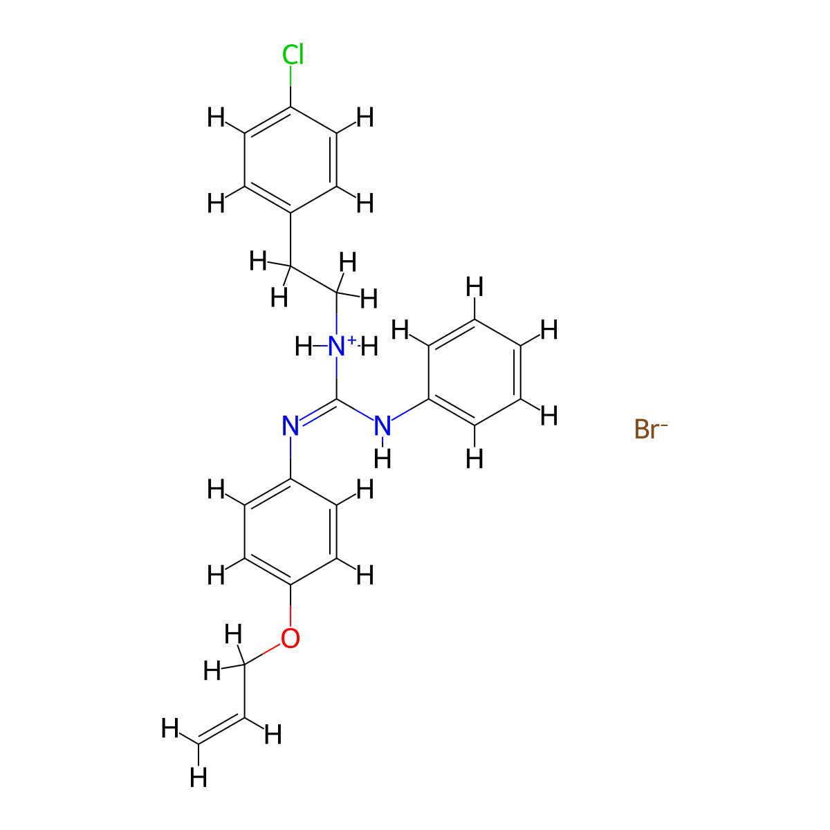 Guanidine, 1-(p-allyloxyphenyl)-3-(p-chlorophenethyl)-2-phenyl-, hydrobromide molecular structure, CAS 69415-43-6