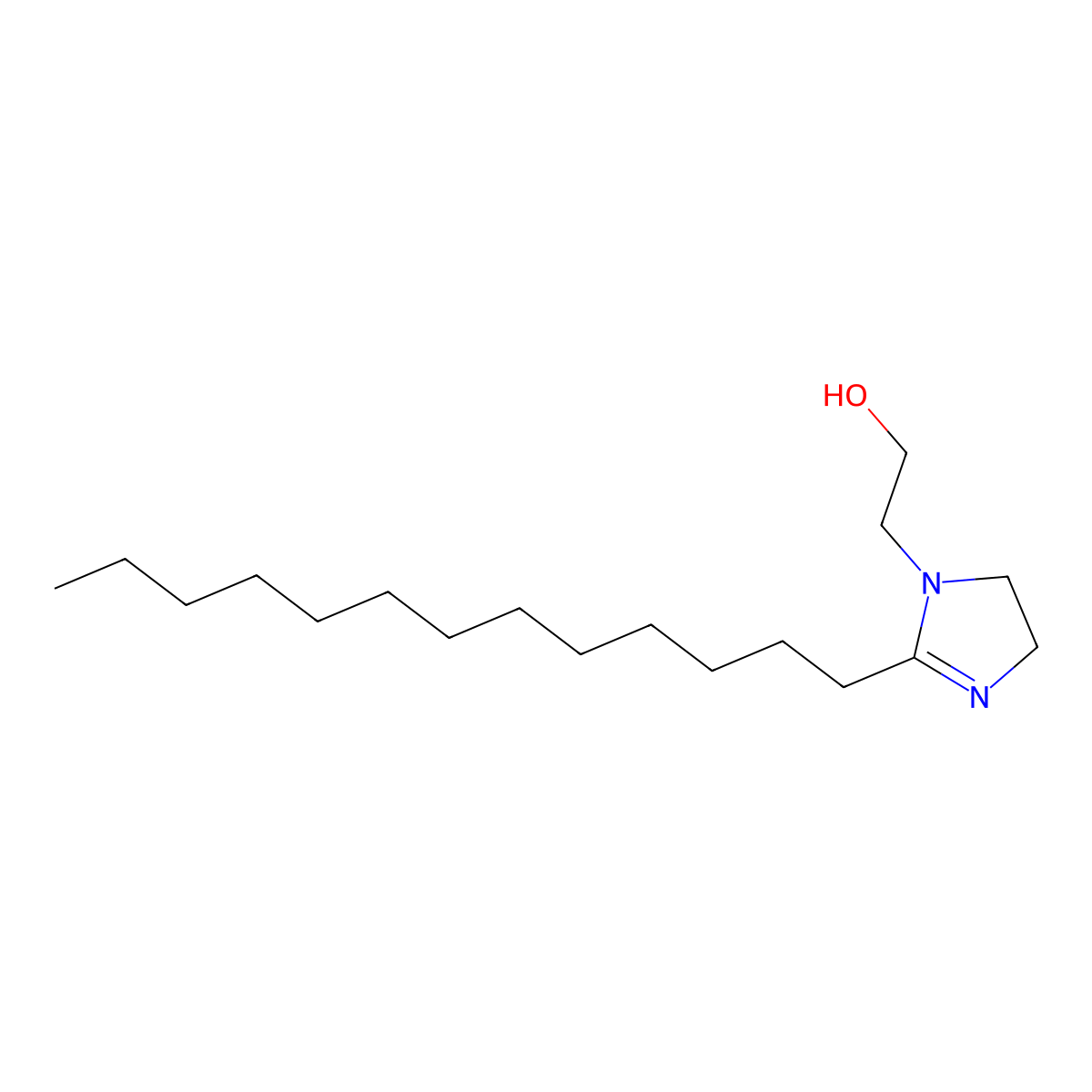 1H-Imidazole-1-ethanol, 4,5-dihydro-2-tridecyl- molecular structure, CAS 6942-02-5