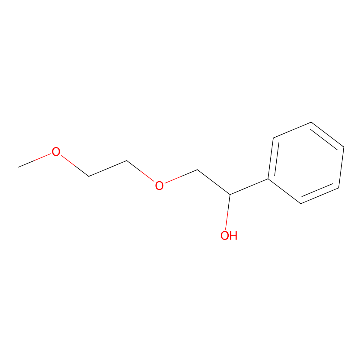 2-(2-Methoxyethoxy)-1-phenylethan-1-ol molecular structure, CAS 6942-08-1