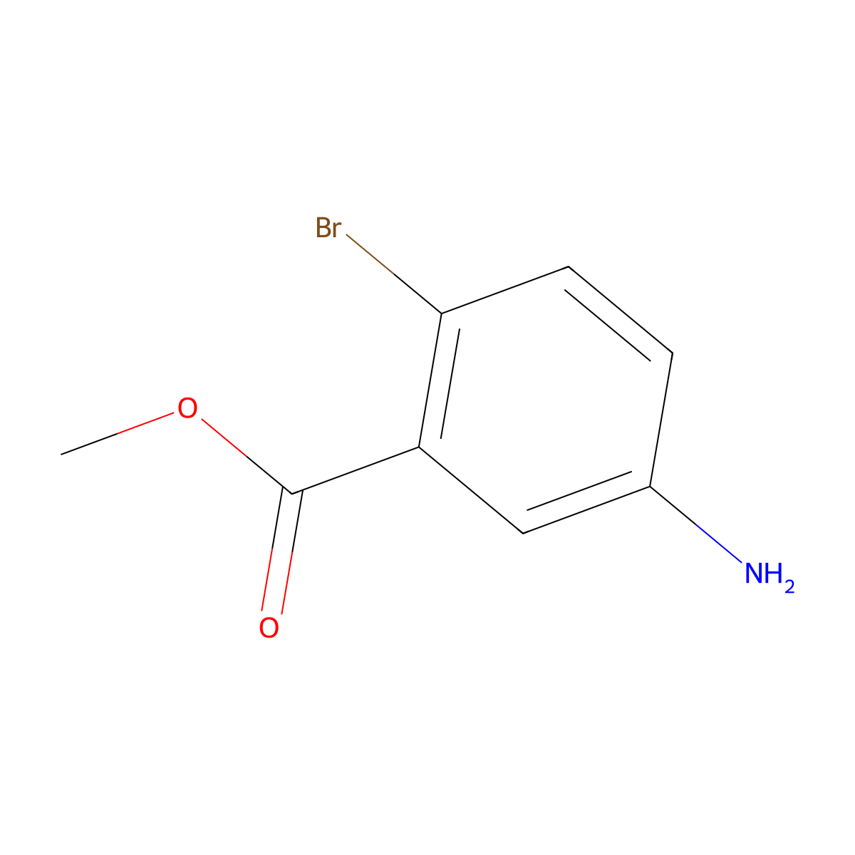 Methyl 5-amino-2-bromobenzoate molecular structure, CAS 6942-37-6