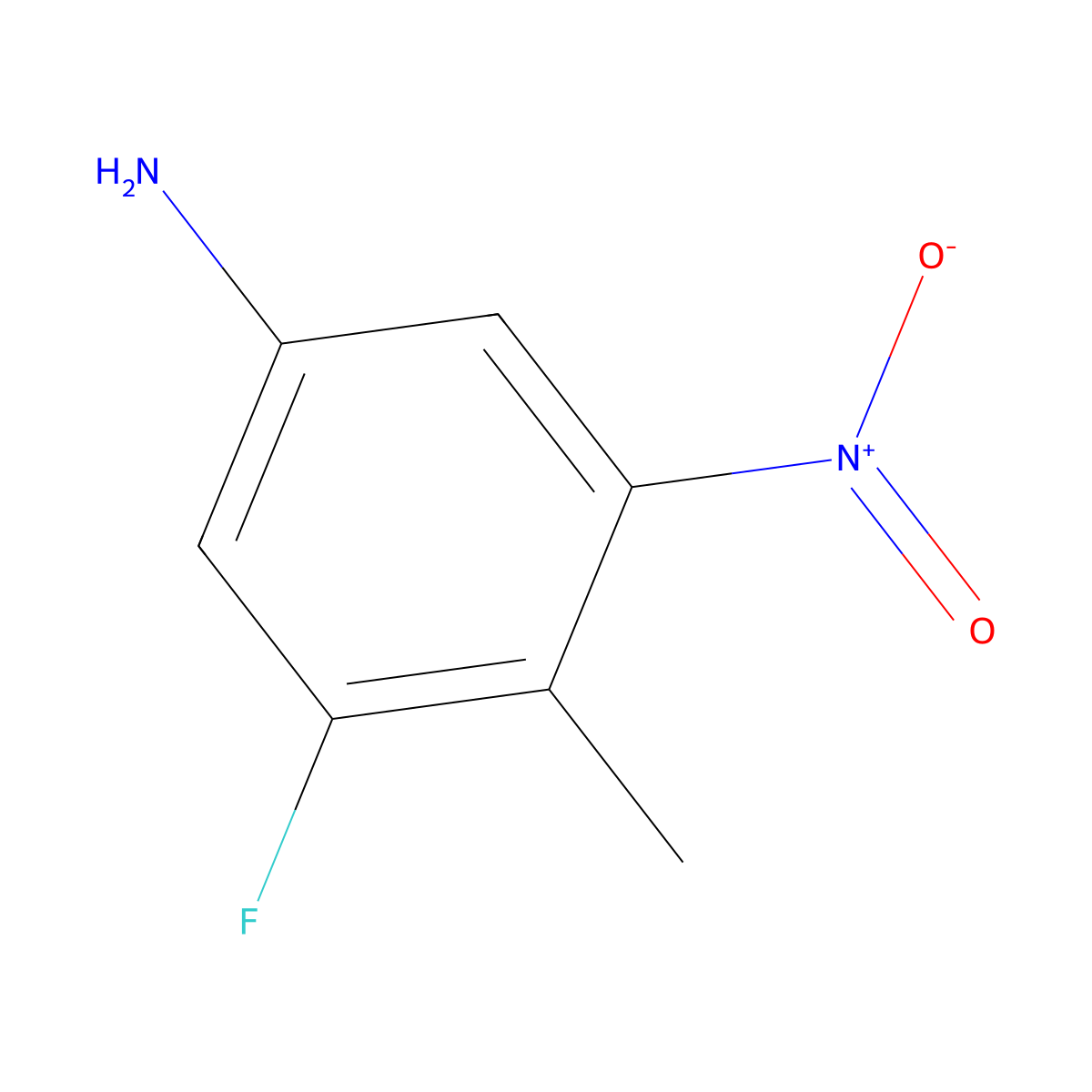 3-Fluoro-4-methyl-5-nitroaniline molecular structure, CAS 6942-43-4