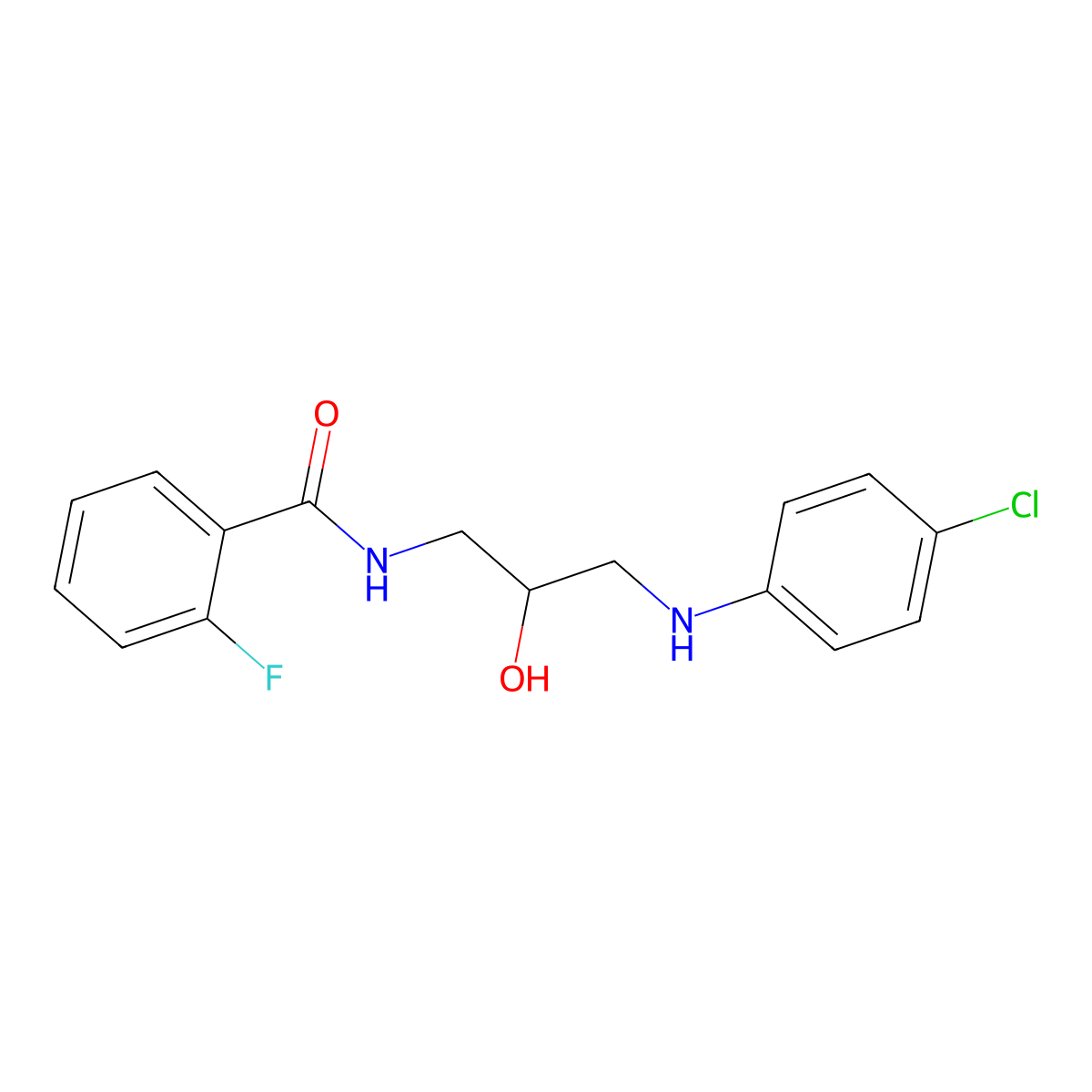 N-[3-(4-chloroanilino)-2-hydroxypropyl]-2-fluorobenzamide molecular structure, CAS 69422-16-8