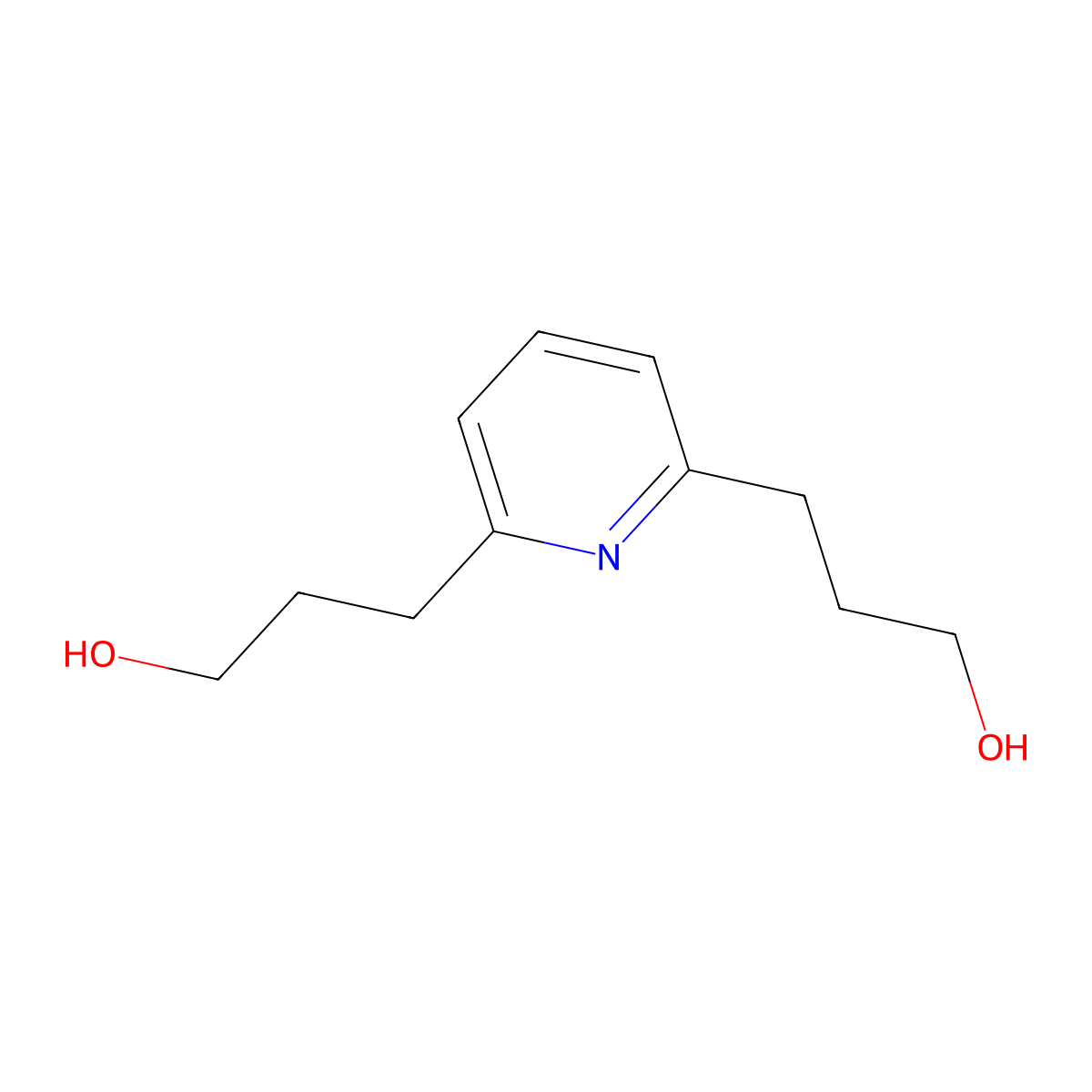 Pyridine-2,6-dipropanol molecular structure, CAS 69423-13-8