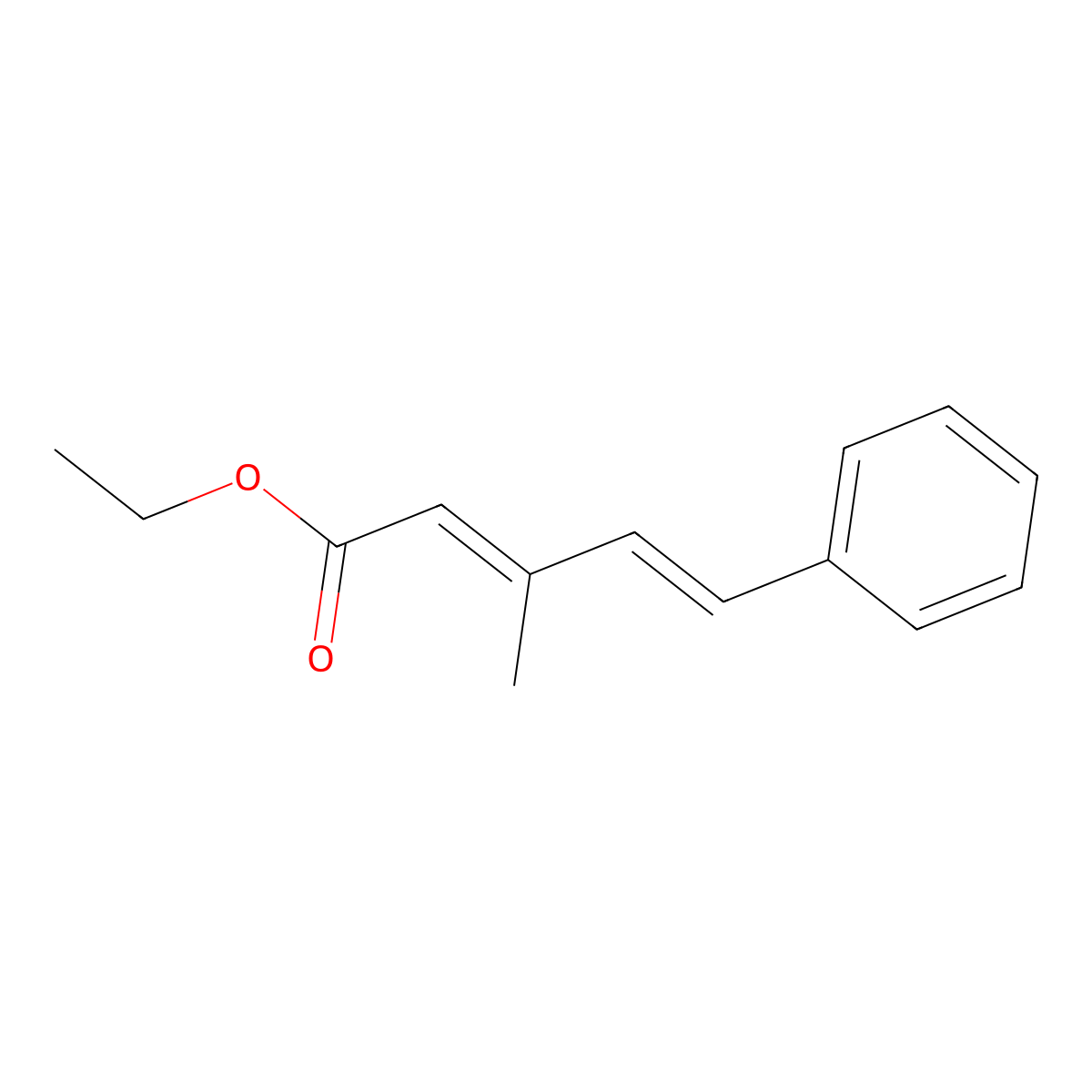 ethyl (2E,4E)-3-methyl-5-phenylpenta-2,4-dienoate molecular structure, CAS 6943-03-9