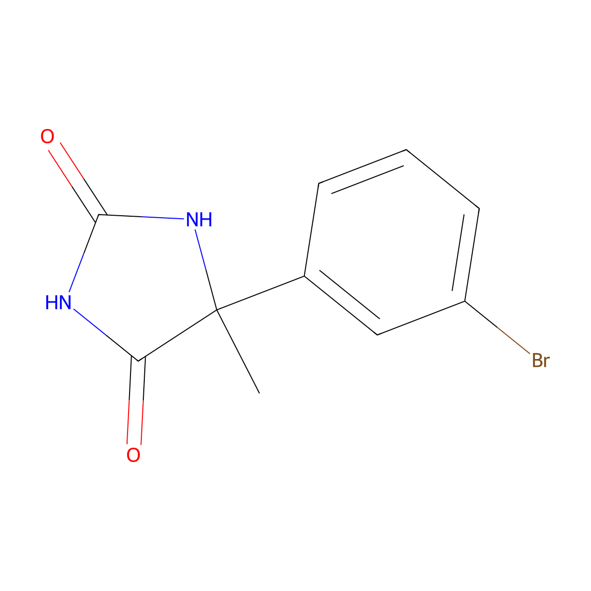 5-(3-Bromophenyl)-5-methylimidazolidine-2,4-dione molecular structure, CAS 6943-33-5