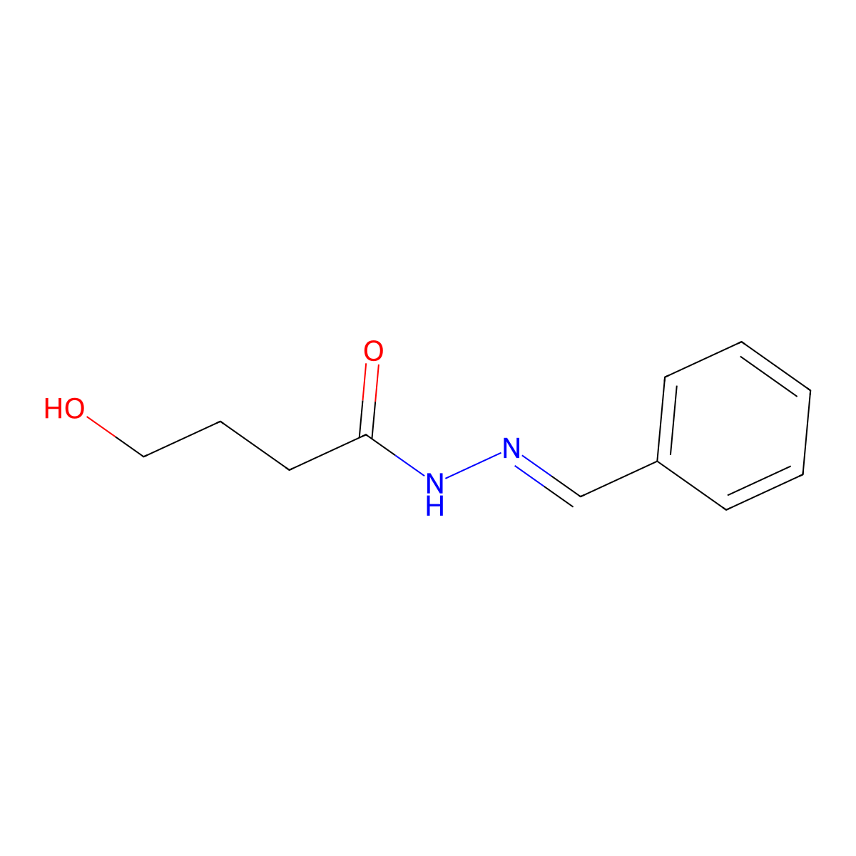 4-hydroxy-N'-[(E)-phenylmethylidene]butanohydrazide molecular structure, CAS 6943-35-7