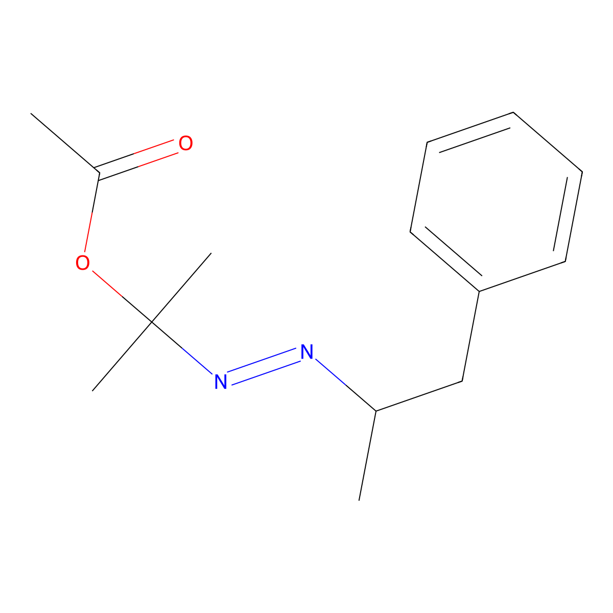 2-(1-Phenylpropan-2-yldiazenyl)propan-2-yl acetate molecular structure, CAS 6943-56-2
