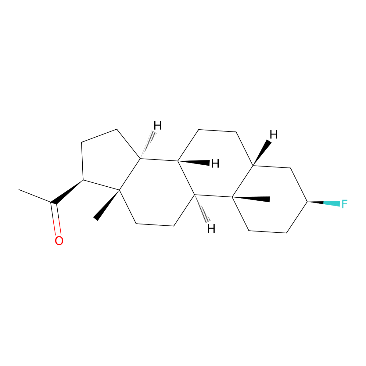 3beta-Fluoro-5beta-pregnan-20-one molecular structure, CAS 6943-62-0