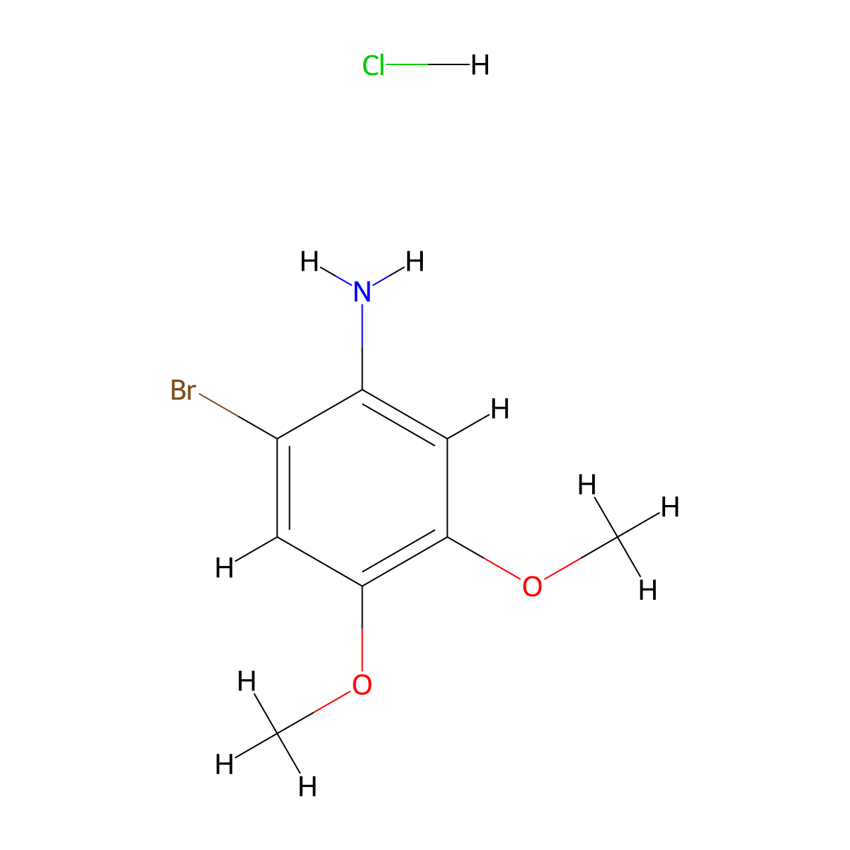 2-Bromo-4,5-dimethoxyaniline hydrochloride molecular structure, CAS 6943-72-2