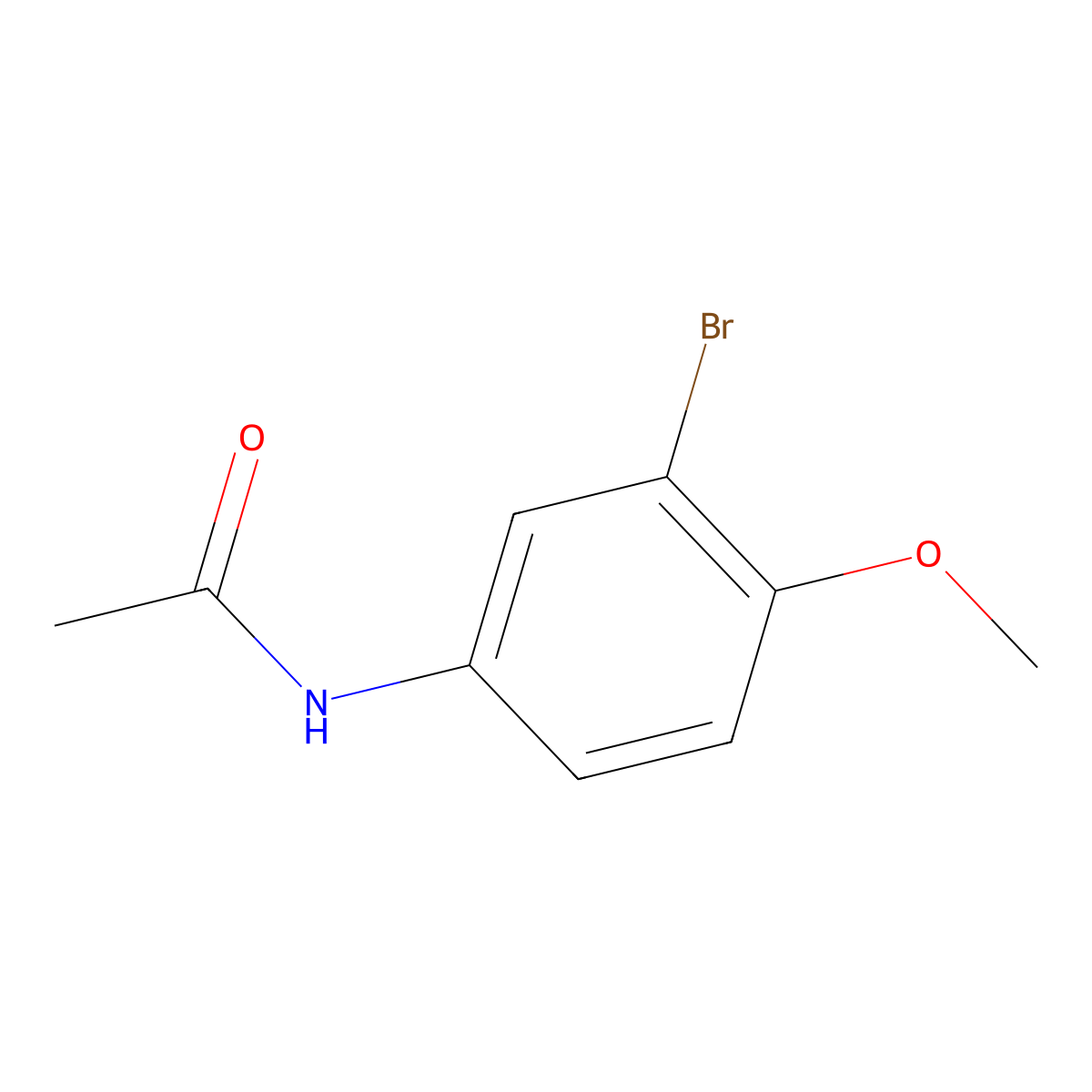 N-(3-bromo-4-methoxyphenyl)acetamide molecular structure, CAS 6943-73-3