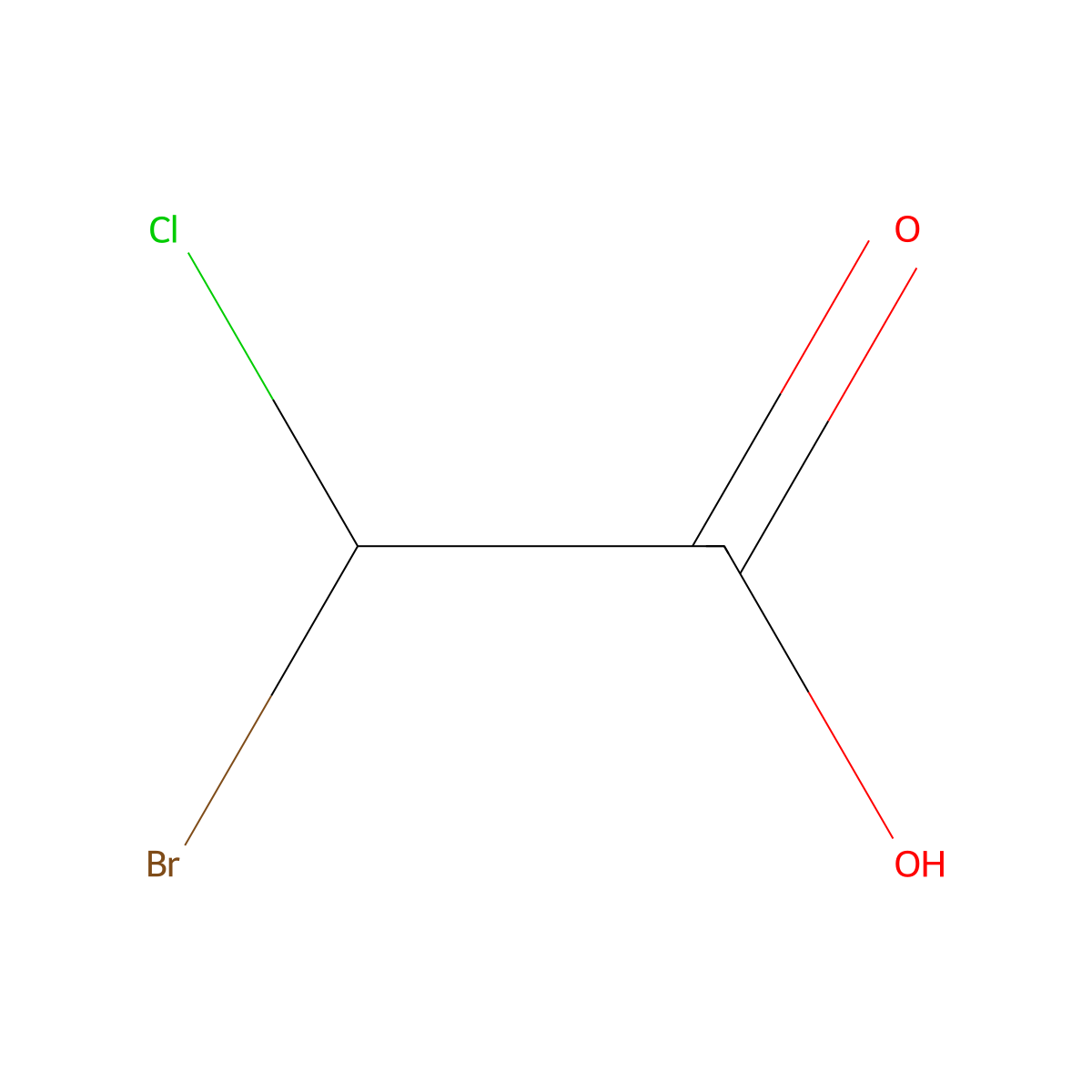 Bromochloroacetic Acid molecular structure, CAS 69430-36-0