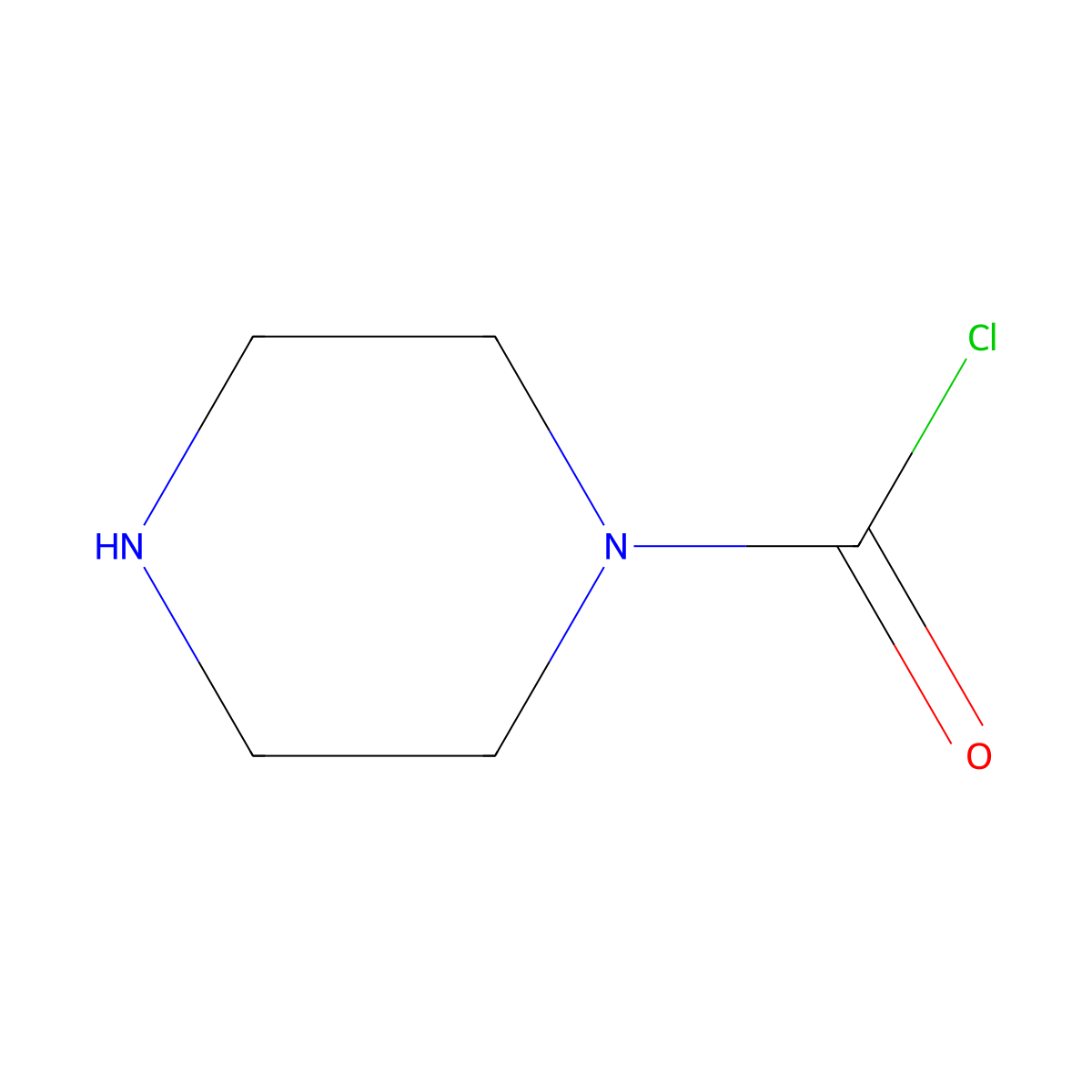 Piperazine-1-carbonyl chloride molecular structure, CAS 69433-07-4