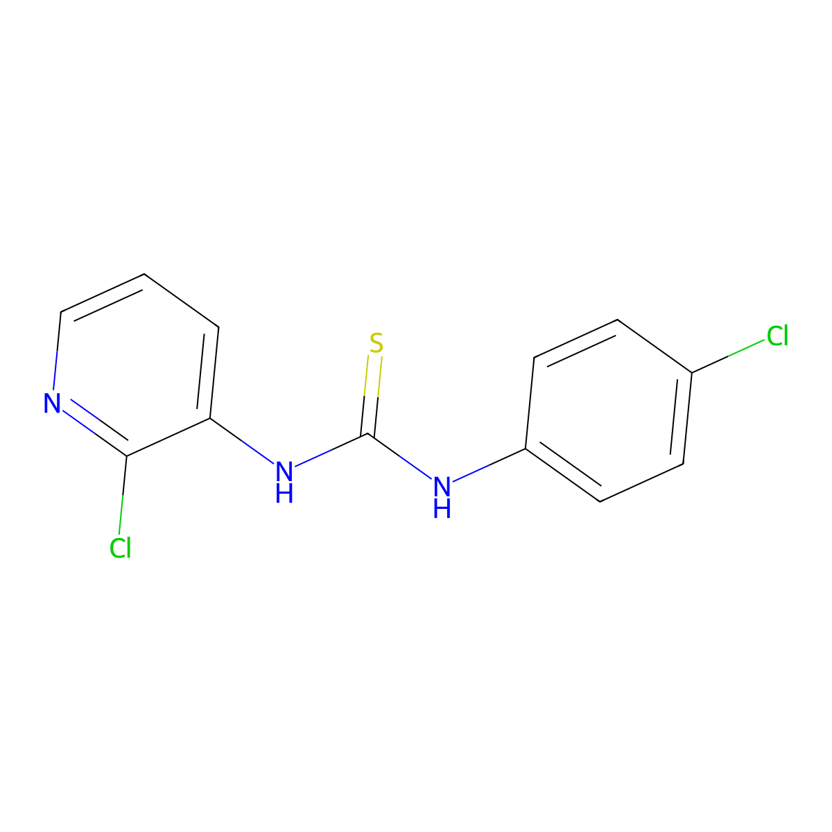 1-(4-Chlorophenyl)-3-(2-chloropyridin-3-yl)thiourea molecular structure, CAS 69437-76-9