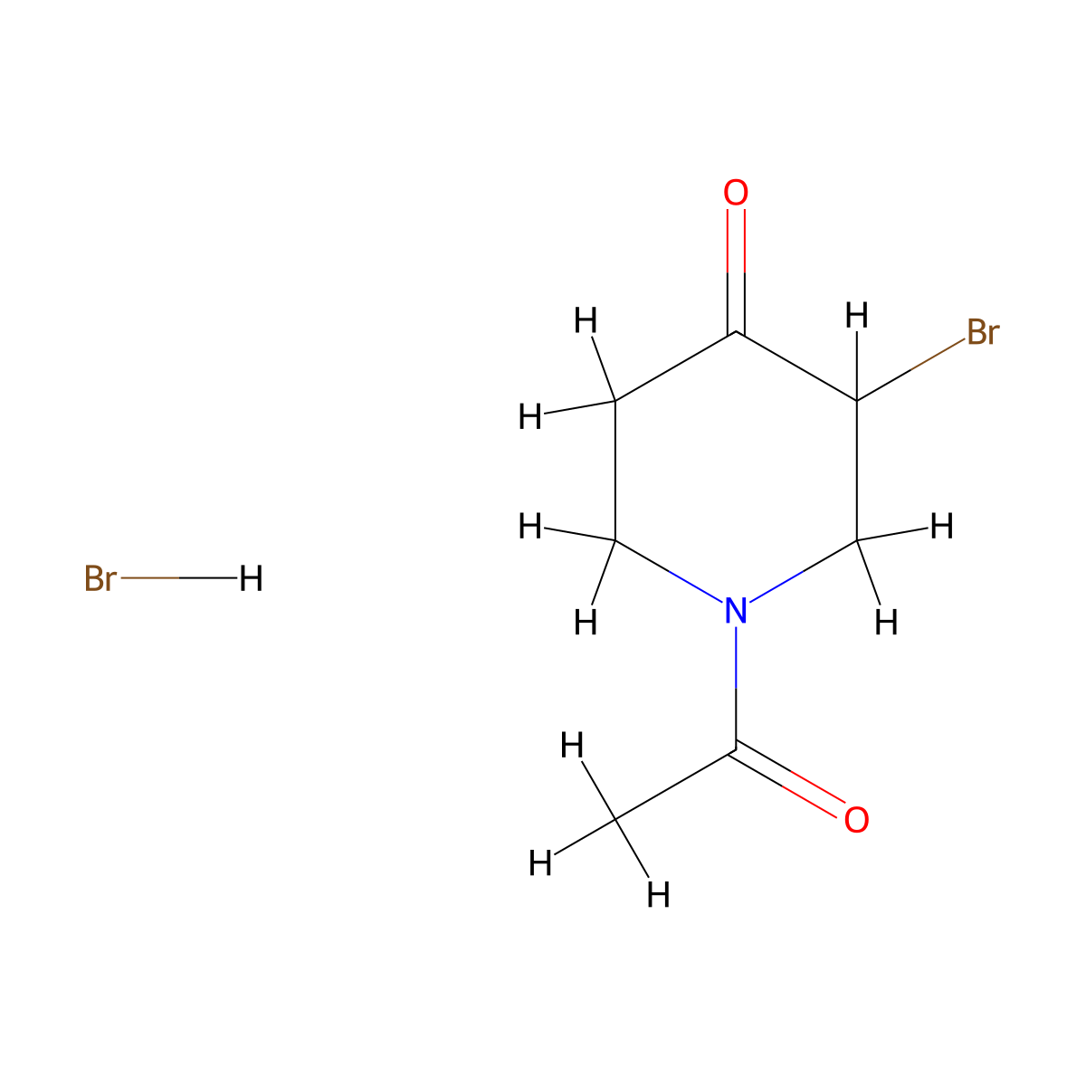 1-Acetyl-3-bromopiperidin-4-one hydrobromide molecular structure, CAS 69438-54-6