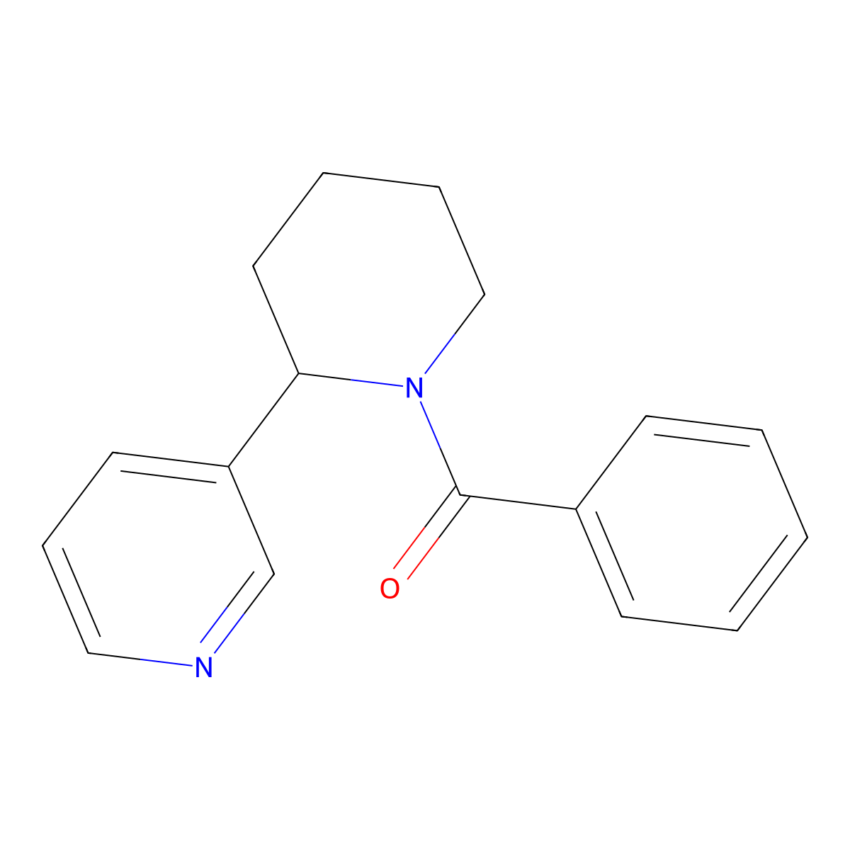 1-Benzoyl-2-(3-pyridinyl)piperidine molecular structure, CAS 6944-24-7
