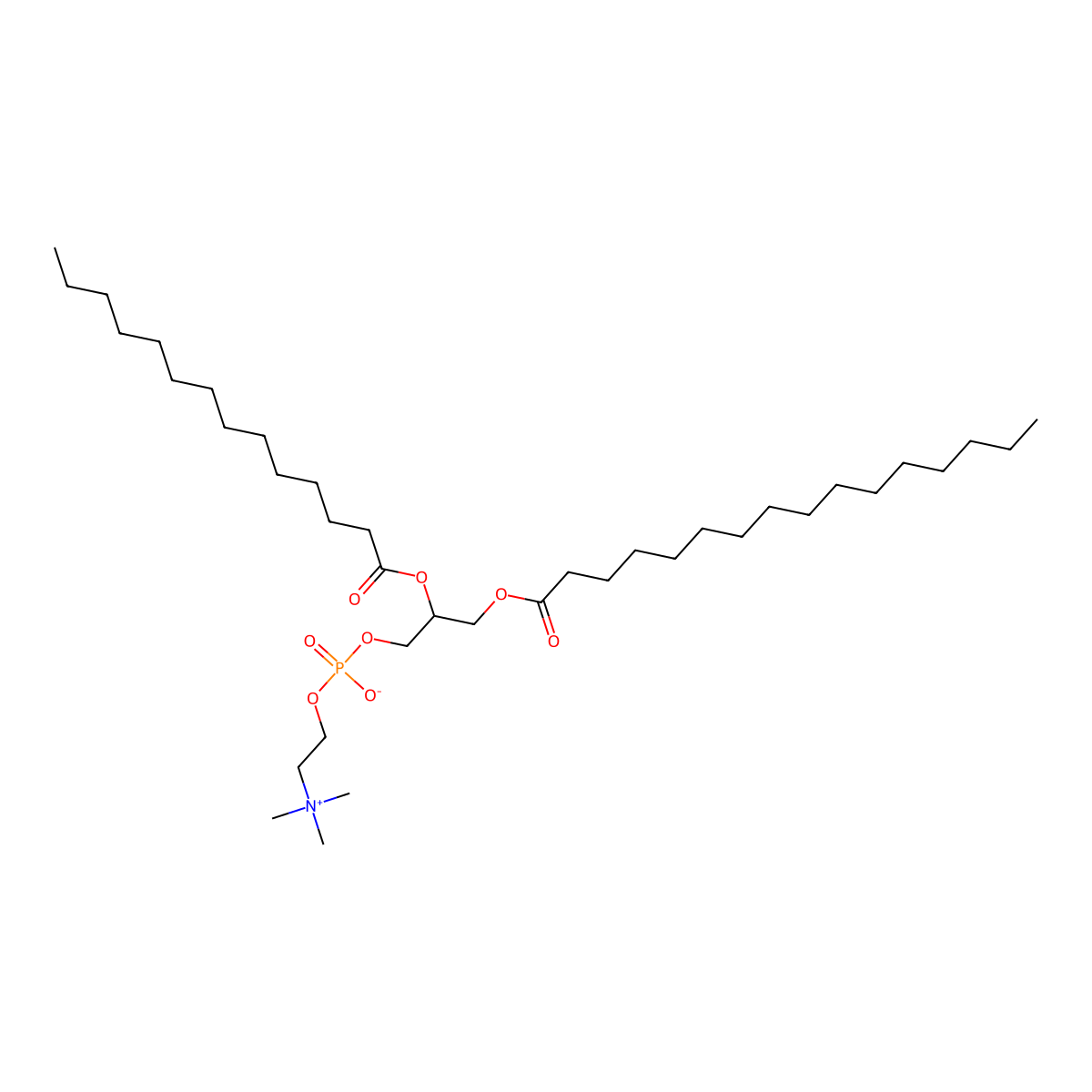 1-Palmitoyl-2-myristoyl-sn-glycero-3-phosphocholine molecular structure, CAS 69441-09-4