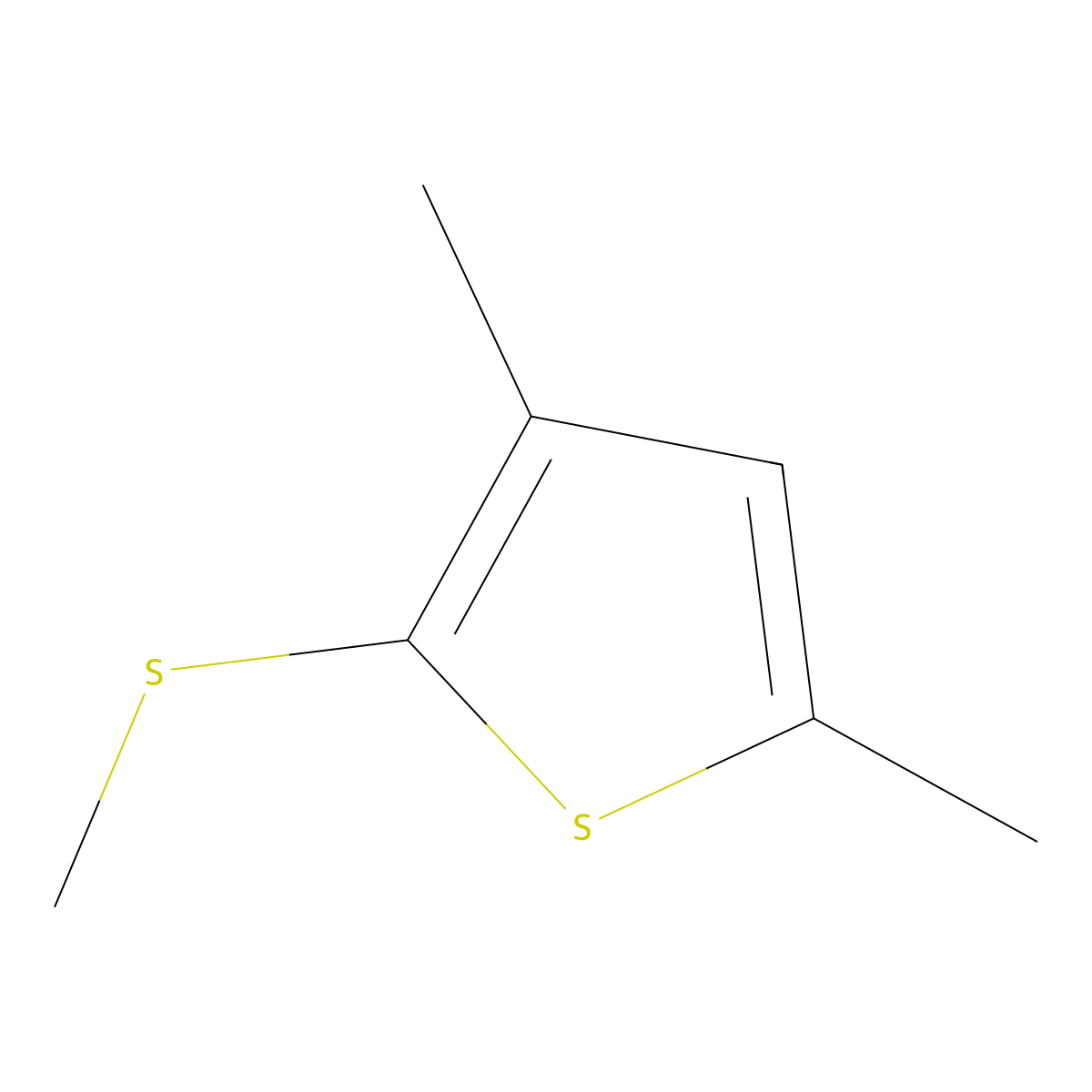 Thiophene, 3,5-dimethyl-2-(methylthio)- molecular structure, CAS 69442-33-7