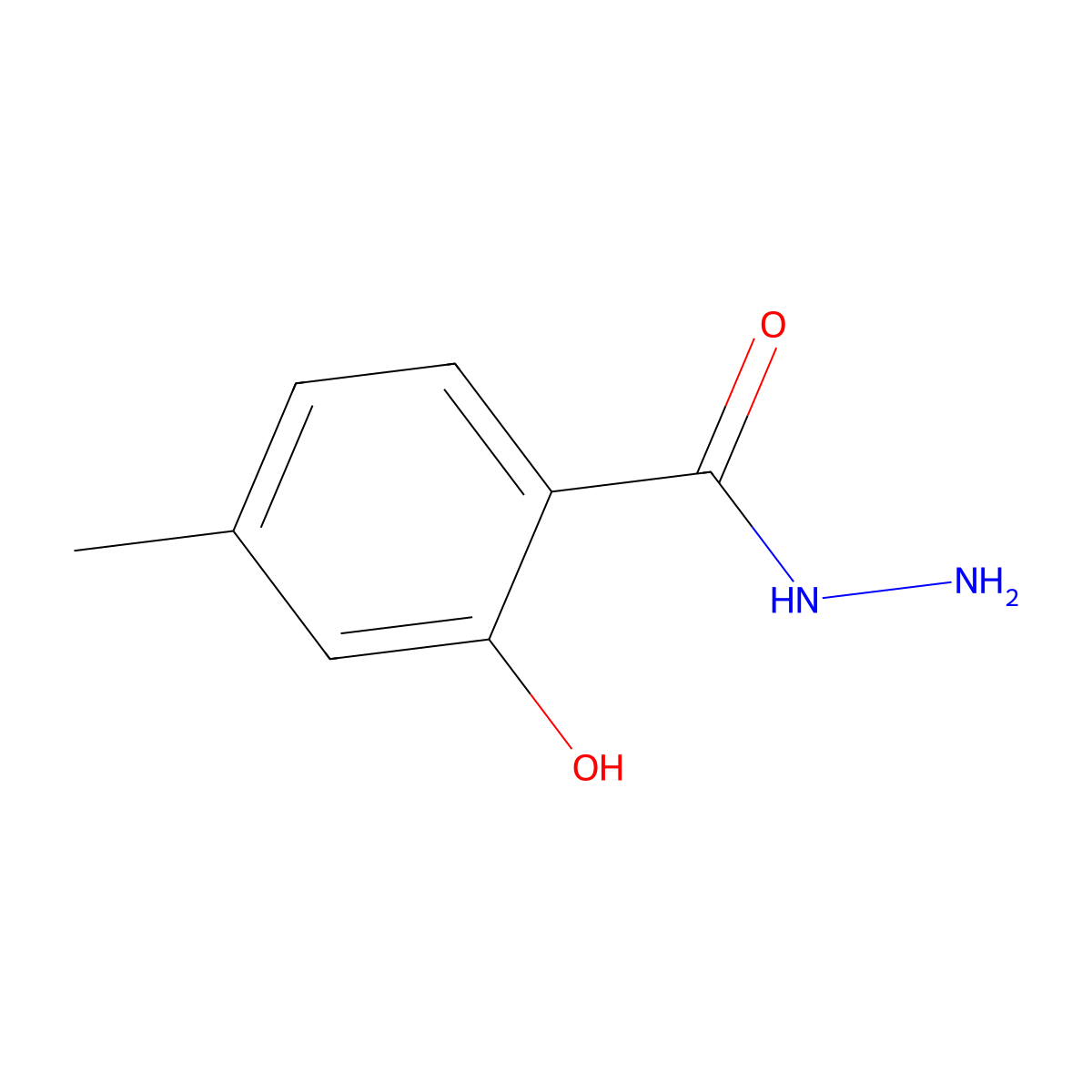 2-Hydroxy-4-methylbenzohydrazide molecular structure, CAS 69443-64-7