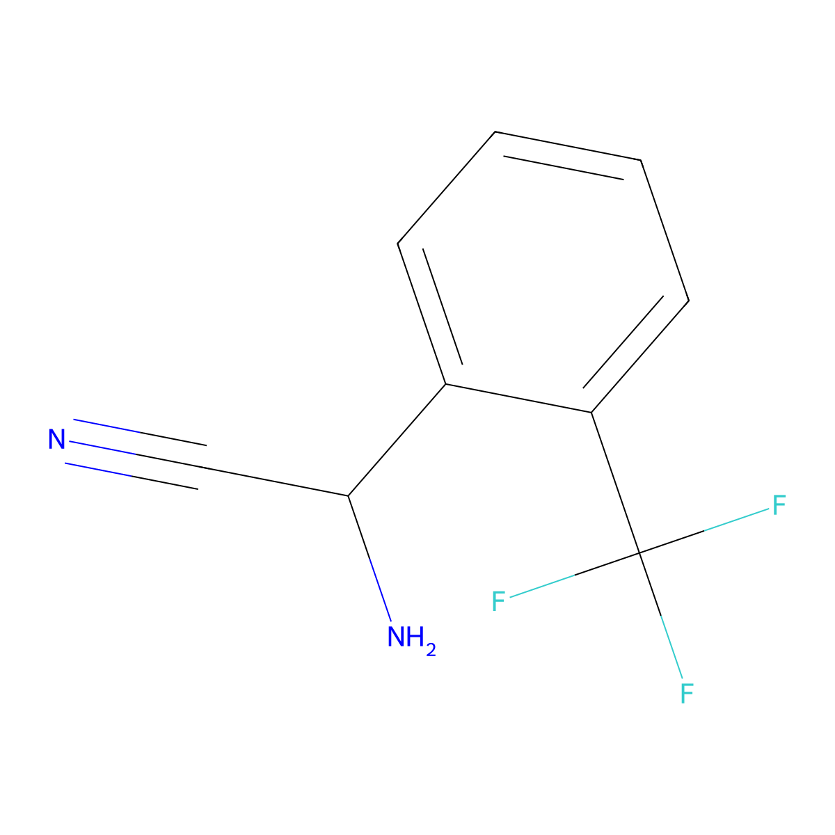 2-Amino-2-[2-(trifluoromethyl)phenyl]acetonitrile molecular structure, CAS 694430-32-5