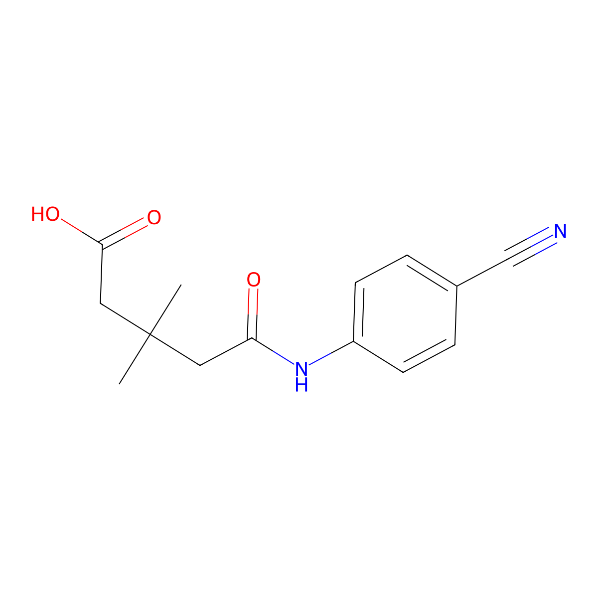 5-(4-Cyanoanilino)-3,3-dimethyl-5-oxopentanoic acid molecular structure, CAS 694436-82-3