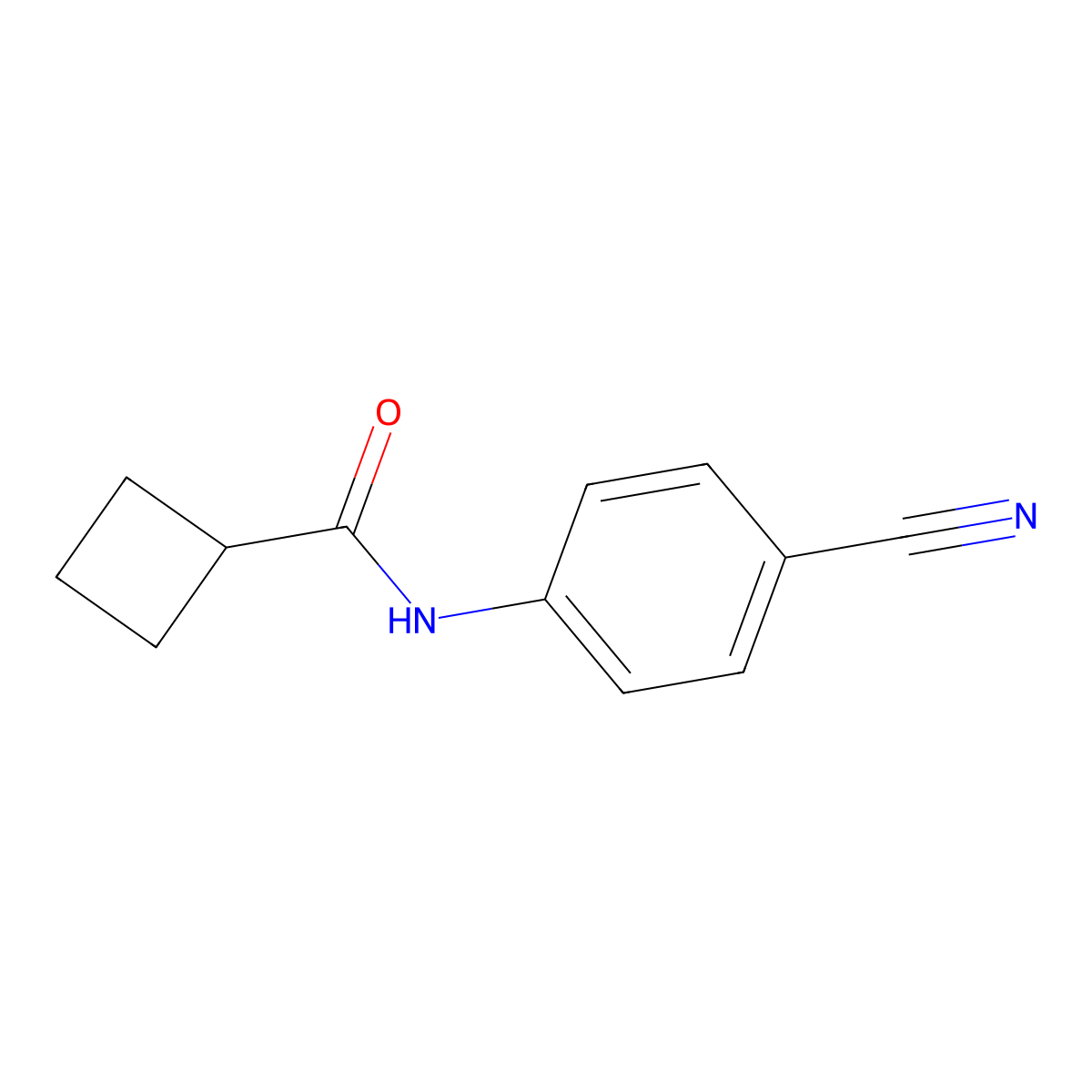 N-(4-cyanophenyl)cyclobutanecarboxamide molecular structure, CAS 694436-84-5