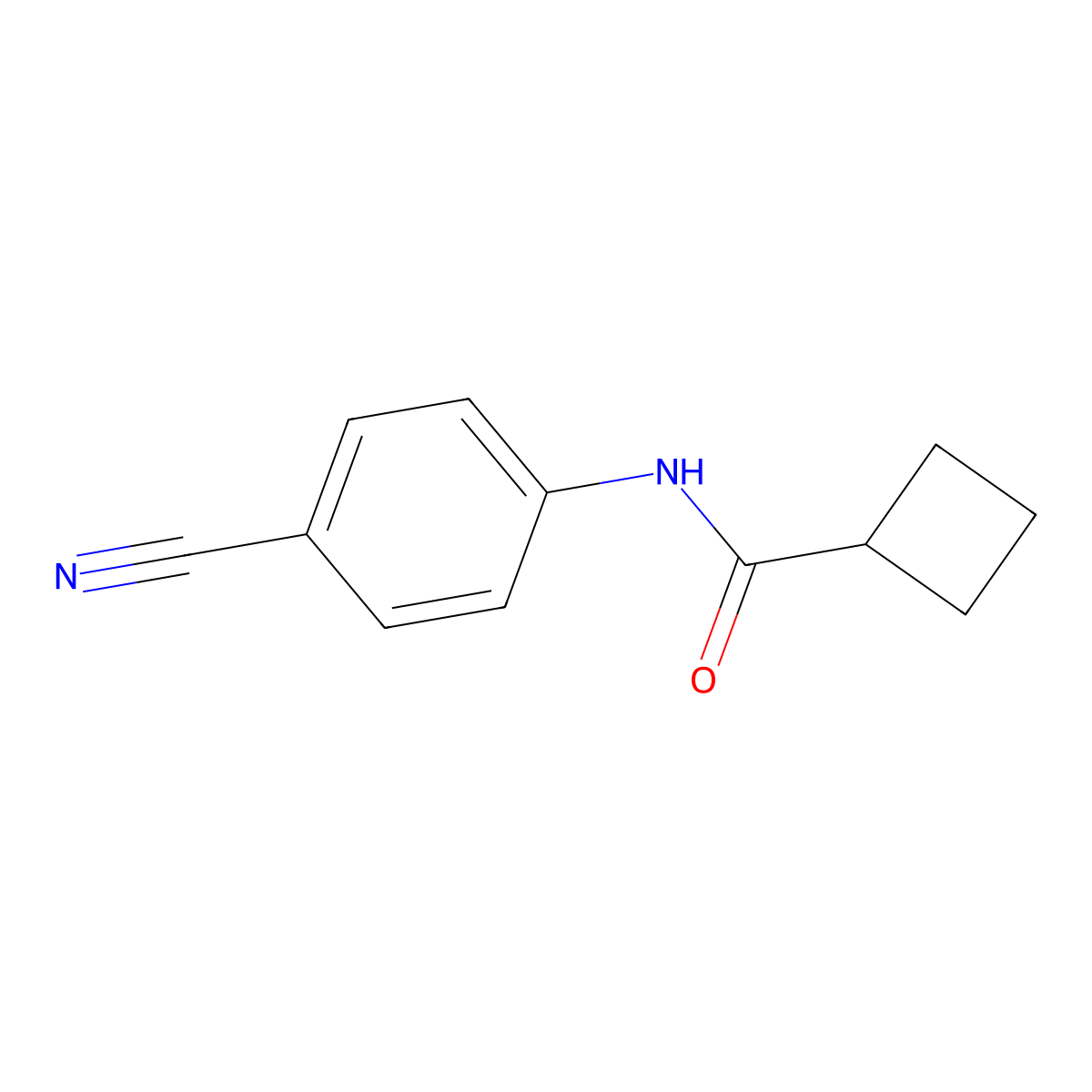 N-(4-cyanophenyl)cyclobutanecarboxamide molecular structure, CAS 694436-84-5