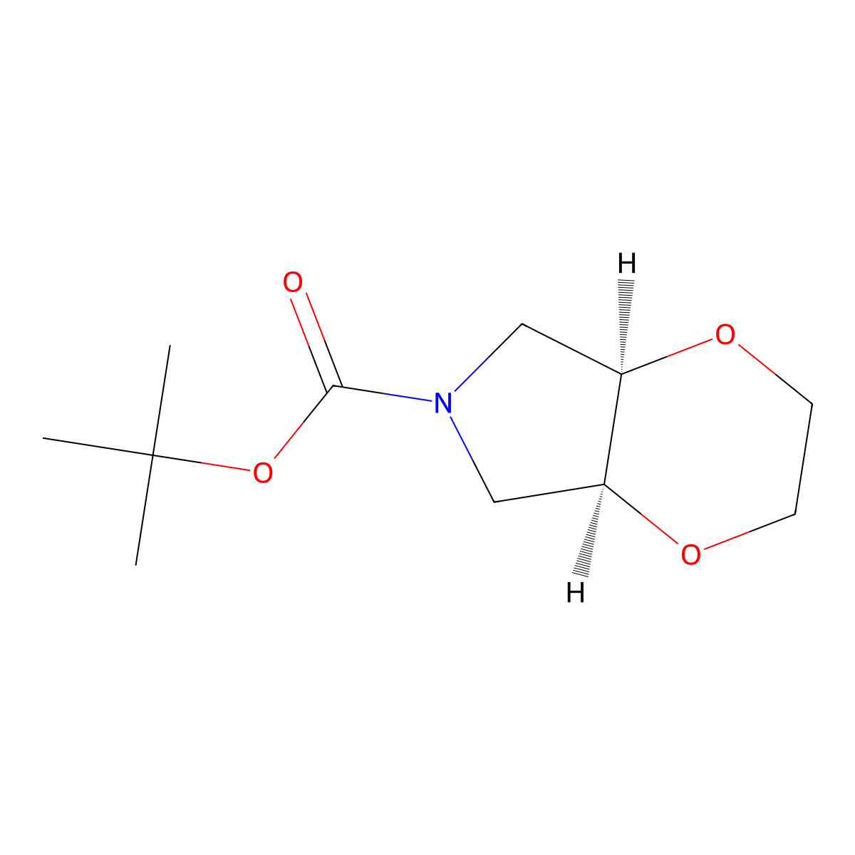 rel-1,1-Dimethylethyl (4aR,7aS)-hexahydro-6H-1,4-dioxino(2,3-c)pyrrole-6-carboxylate molecular structure, CAS 694439-03-7