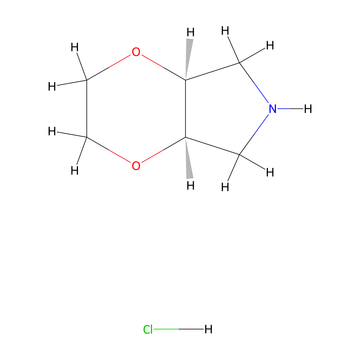 (4aR,7aS)-rel-Hexahydro-2H-[1,4]dioxino[2,3-c]pyrrole hydrochloride molecular structure, CAS 694439-04-8