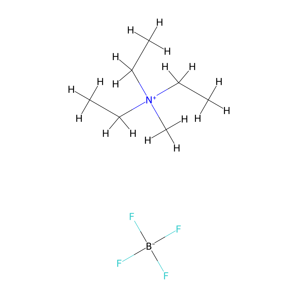 Triethylmethylammonium Tetrafluoroborate molecular structure, CAS 69444-47-9