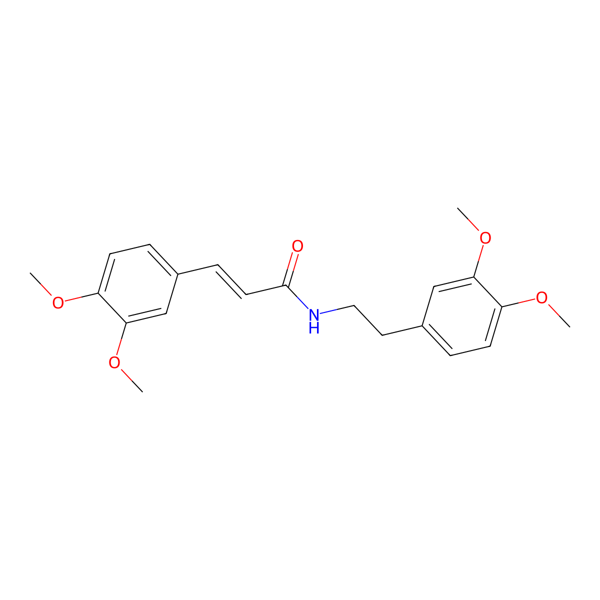 3-(3,4-Dimethoxyphenyl)-N-(2-(3,4-dimethoxyphenyl)ethyl)-2-propenamide molecular structure, CAS 69444-90-2