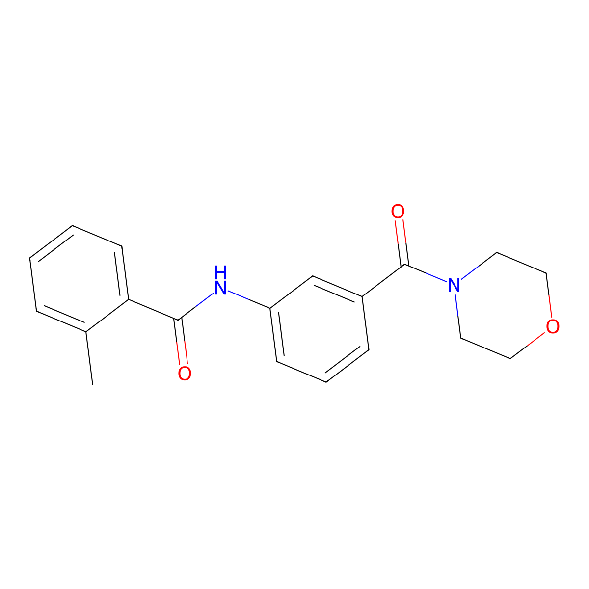 2-methyl-N-[3-(morpholine-4-carbonyl)phenyl]benzamide molecular structure, CAS 694441-42-4
