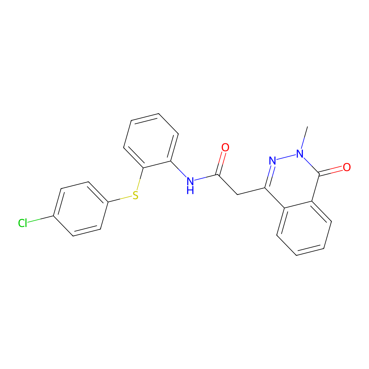 N-[2-(4-chlorophenyl)sulfanylphenyl]-2-(3-methyl-4-oxophthalazin-1-yl)acetamide molecular structure, CAS 694441-43-5