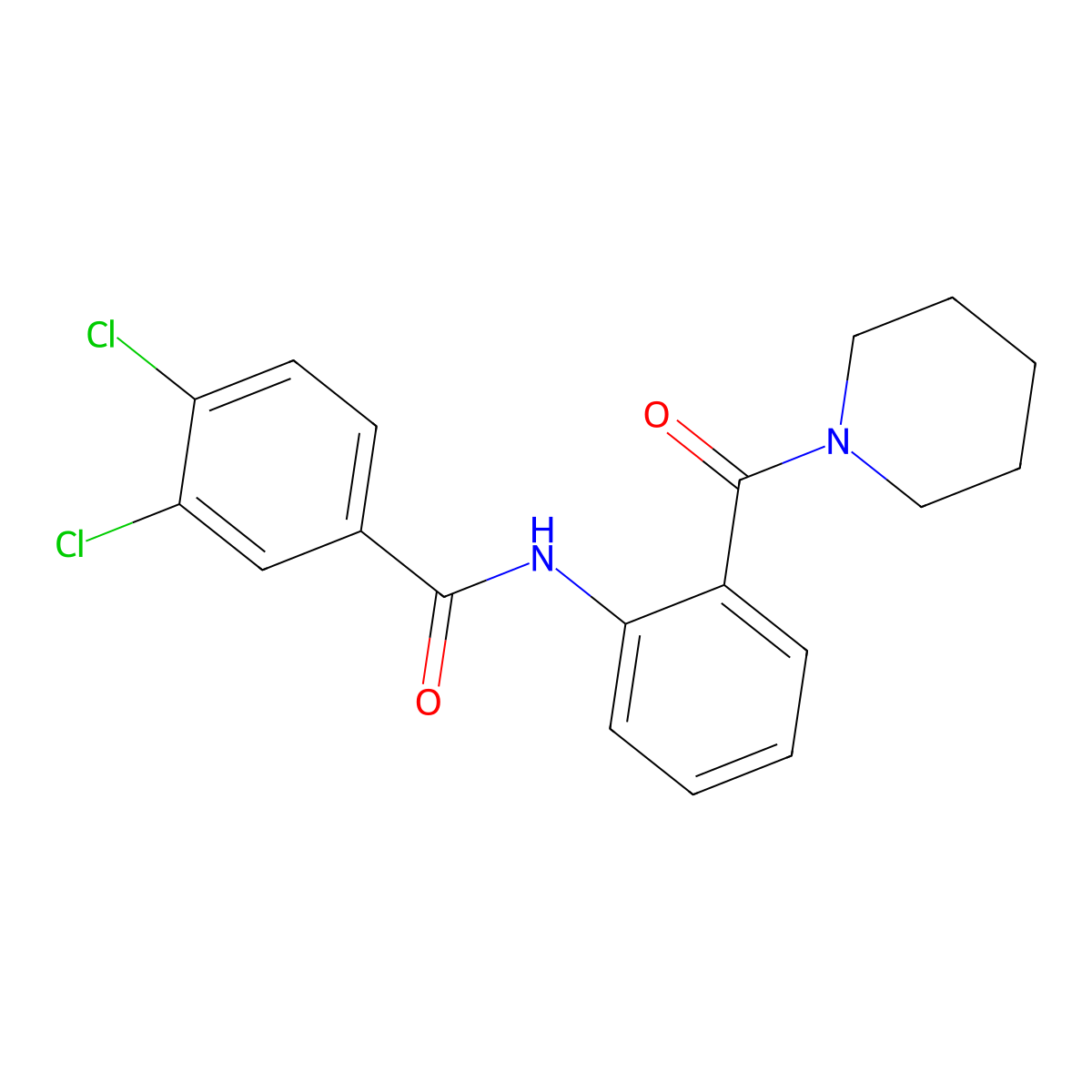 3,4-dichloro-N-[2-(piperidine-1-carbonyl)phenyl]benzamide molecular structure, CAS 694441-51-5
