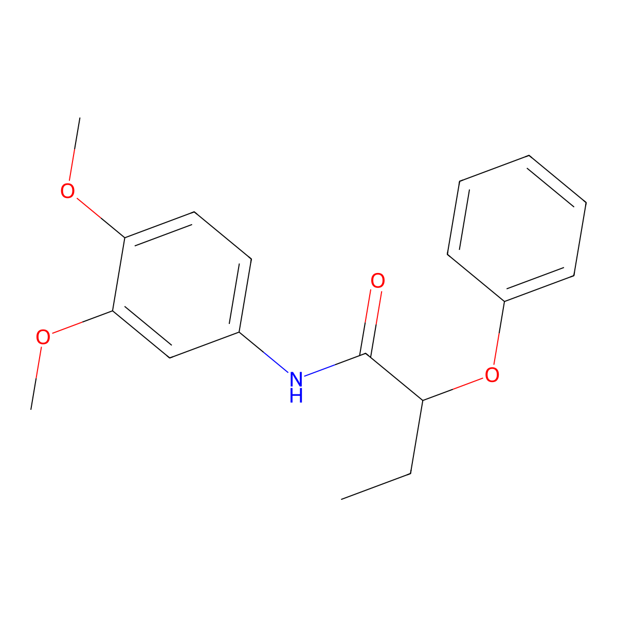 N-(3,4-dimethoxyphenyl)-2-phenoxybutanamide molecular structure, CAS 694441-77-5