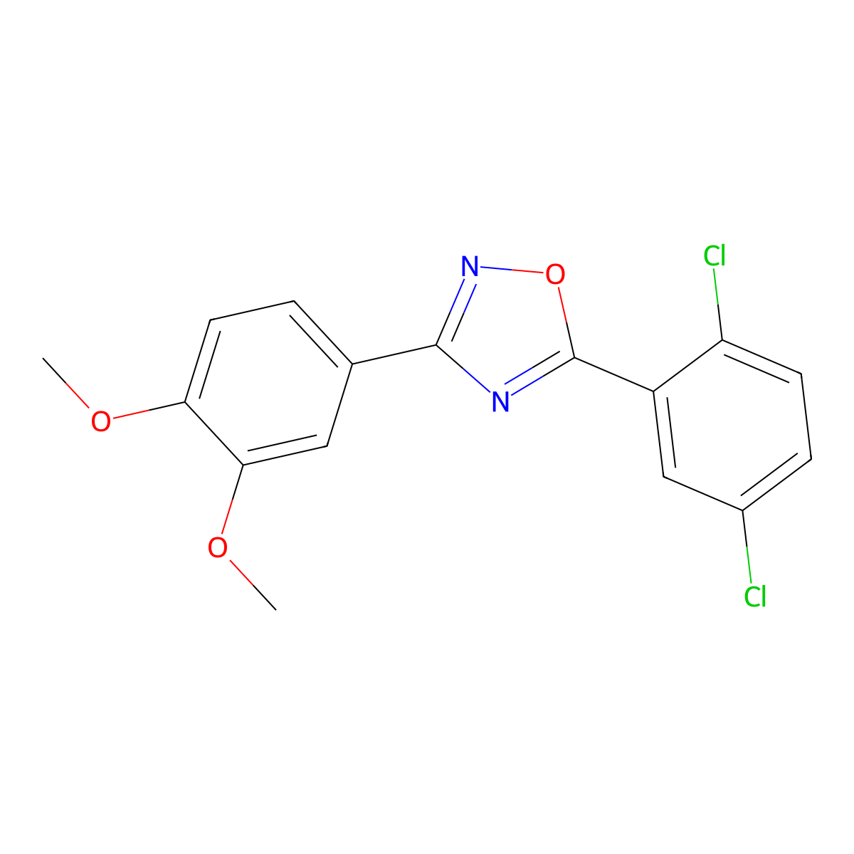 5-(2,5-Dichlorophenyl)-3-(3,4-dimethoxyphenyl)-1,2,4-oxadiazole molecular structure, CAS 694442-01-8