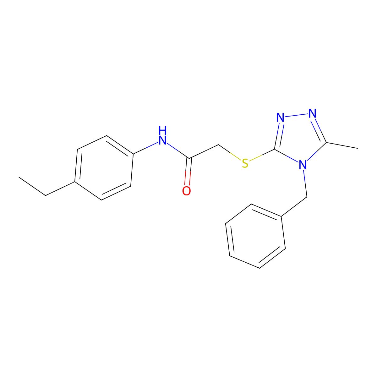 2-[(4-benzyl-5-methyl-1,2,4-triazol-3-yl)sulfanyl]-N-(4-ethylphenyl)acetamide molecular structure, CAS 694442-03-0