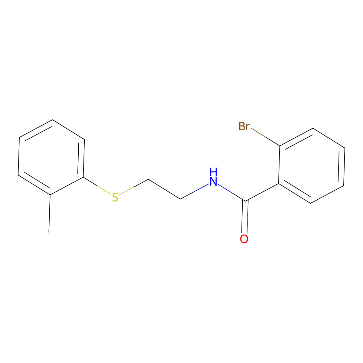 2-bromo-N-[2-(2-methylphenyl)sulfanylethyl]benzamide molecular structure, CAS 694442-47-2