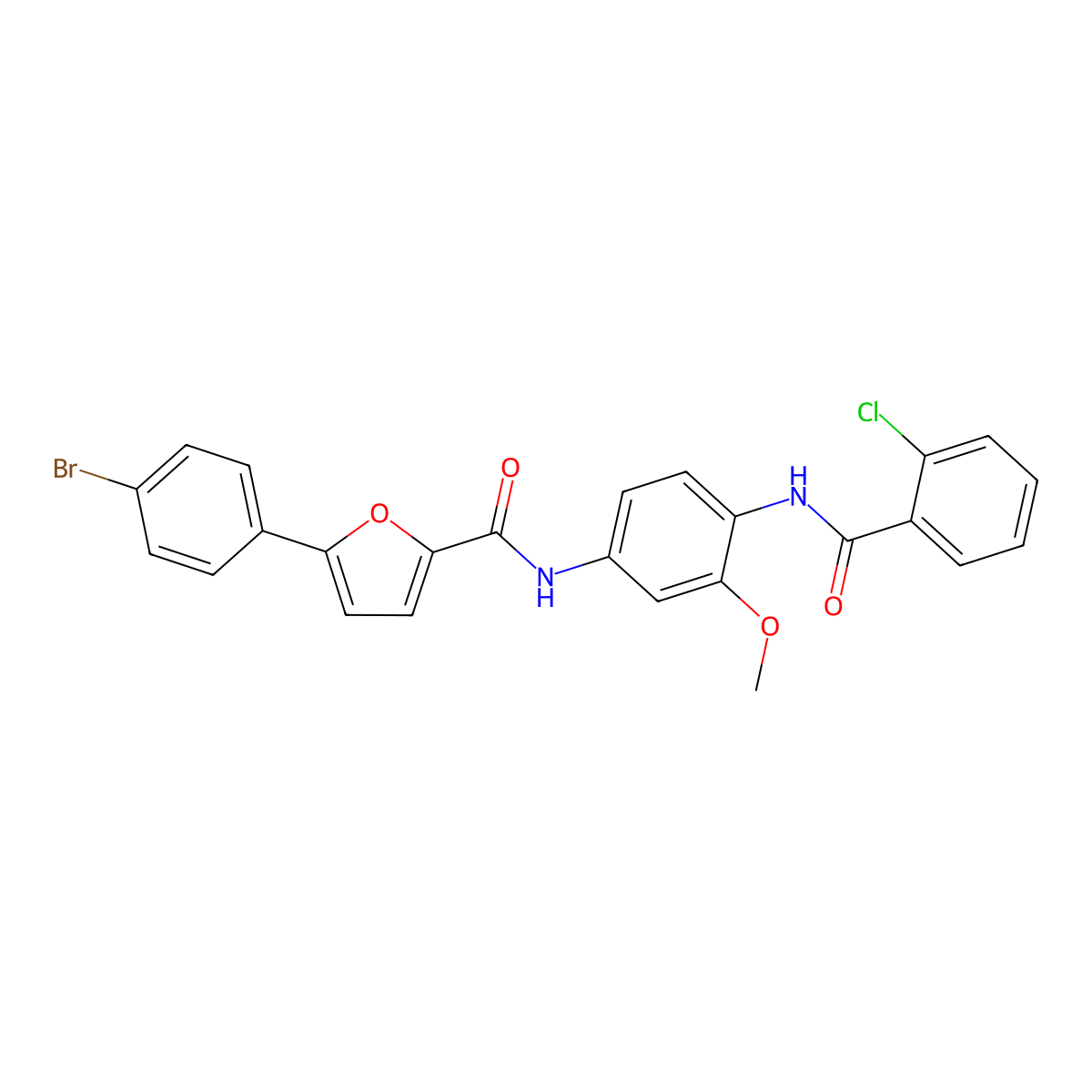 5-(4-bromophenyl)-N-[4-[(2-chlorobenzoyl)amino]-3-methoxyphenyl]furan-2-carboxamide molecular structure, CAS 694442-74-5