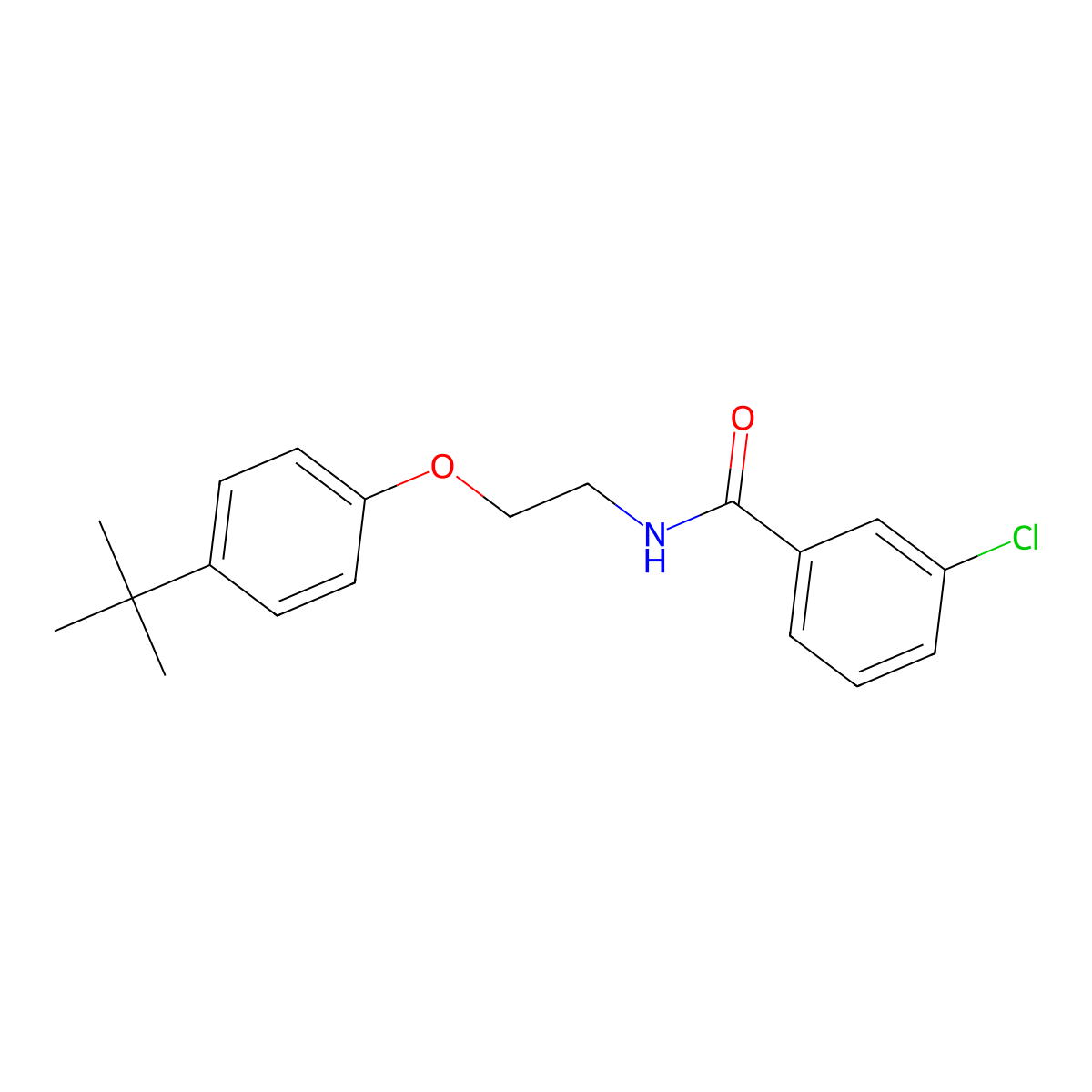 N-[2-(4-tert-butylphenoxy)ethyl]-3-chlorobenzamide molecular structure, CAS 694443-06-6