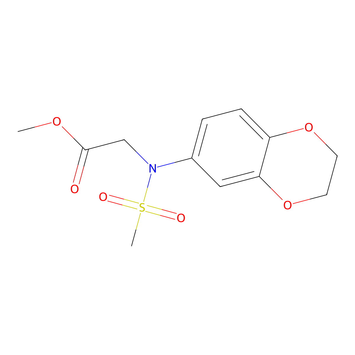 methyl N-(2,3-dihydro-1,4-benzodioxin-6-yl)-N-(methylsulfonyl)glycinate molecular structure, CAS 694443-29-3