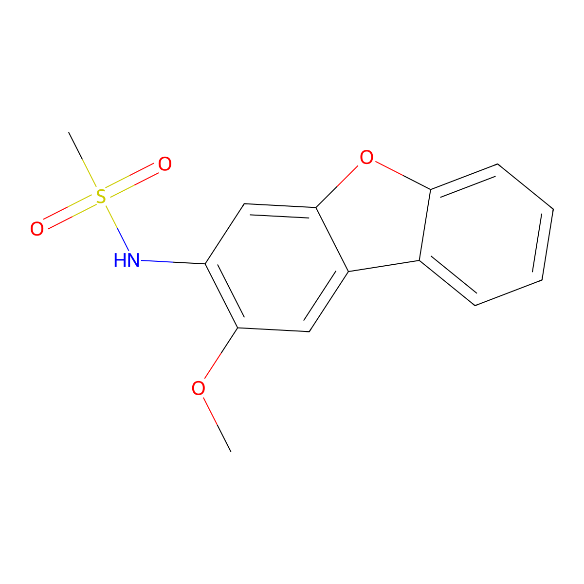 N-(2-methoxydibenzofuran-3-yl)methanesulfonamide molecular structure, CAS 694443-52-2